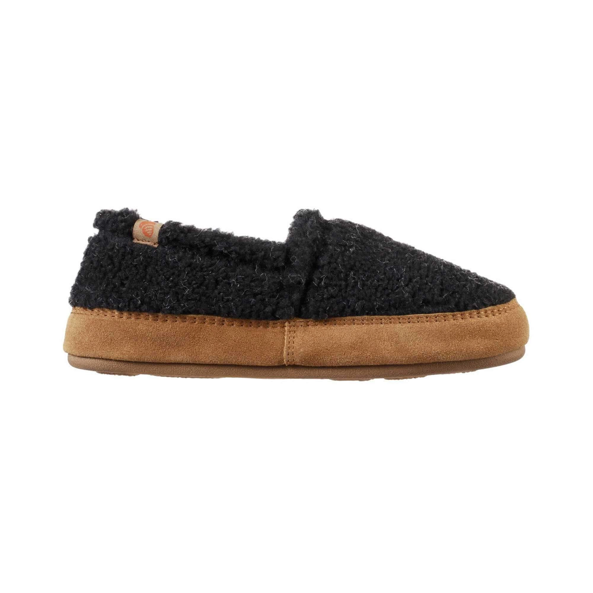 Acorn Women's Moccasin Slipper - Ela Fleece Lining, Black, Small | A21206BLKWS