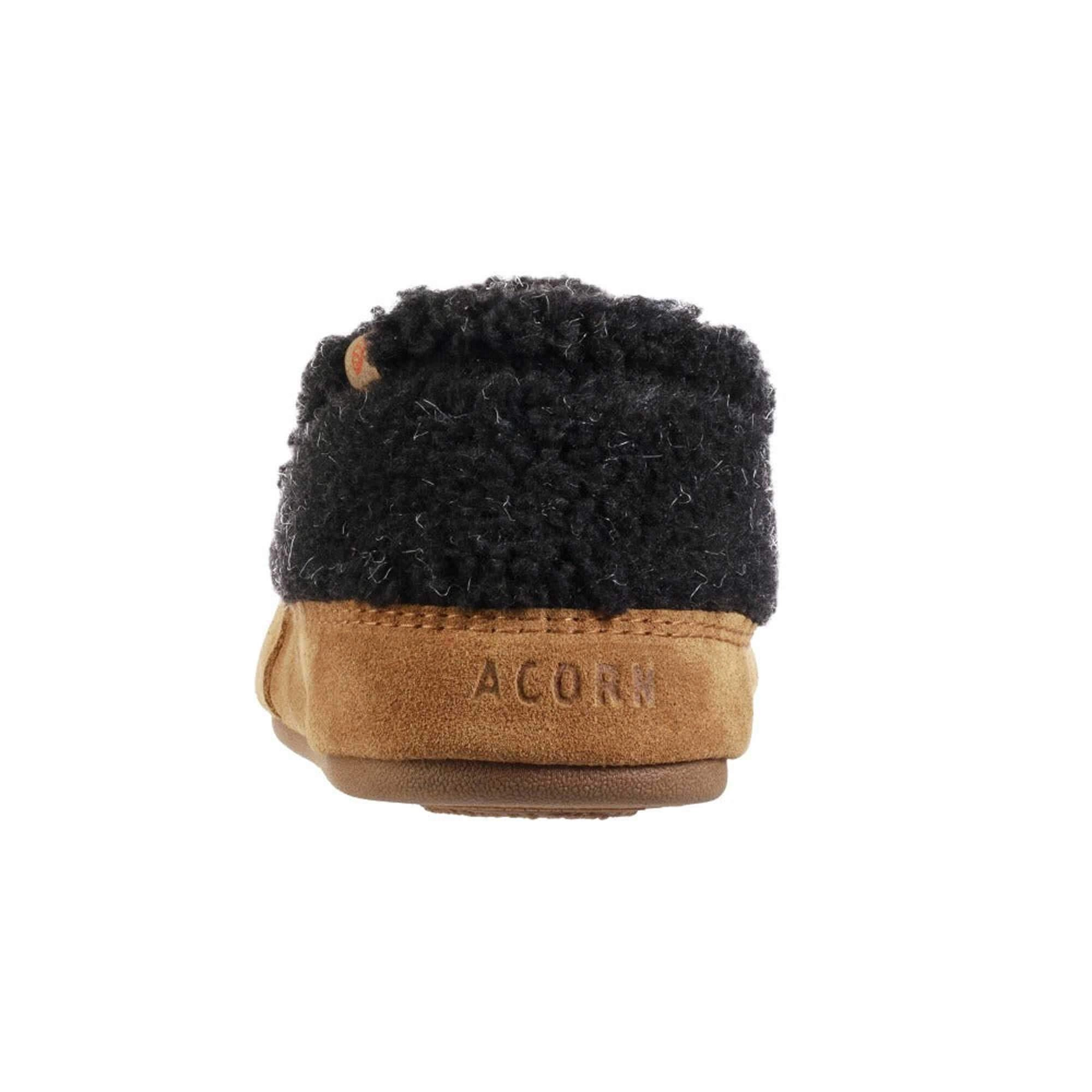 Acorn Women's Moccasin Slipper - Ela Fleece Lining, Black, Small | A21206BLKWS