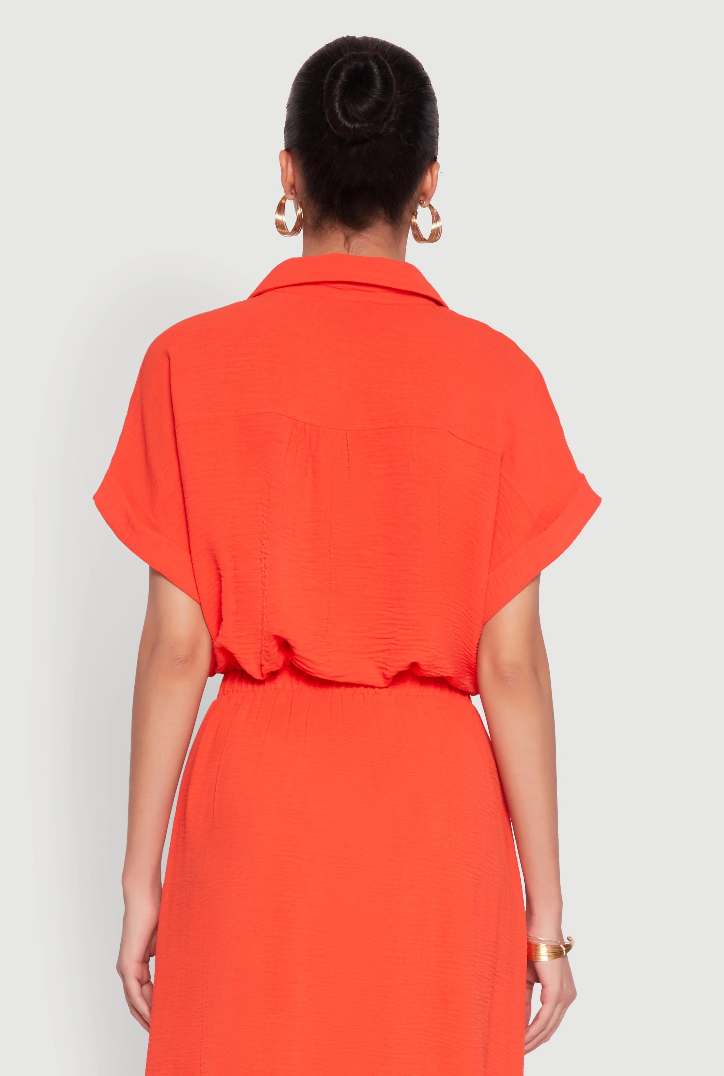 Airy Drawstring Hem Shirt