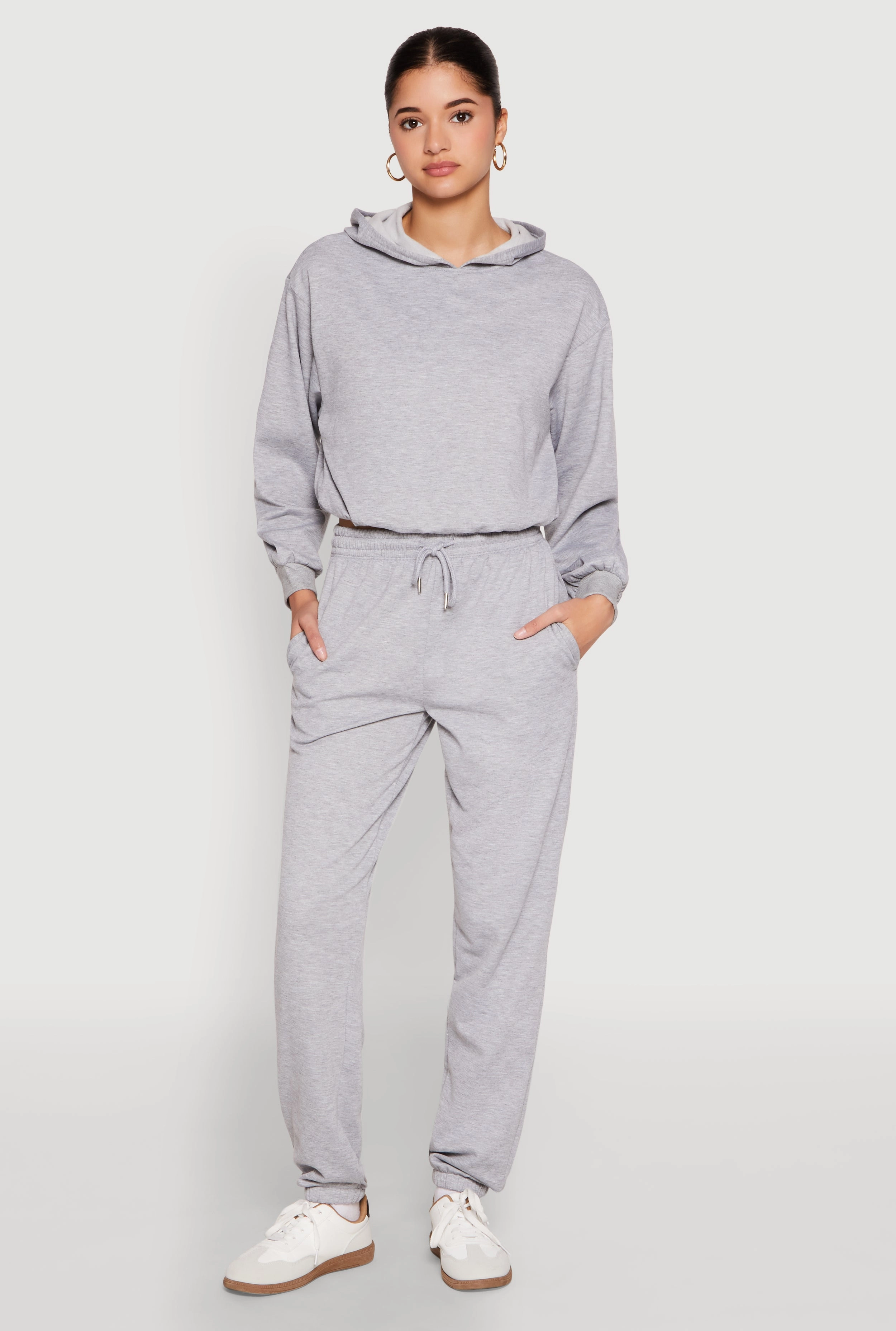 Almost Famous Bubble Hem Cropped Hoodie