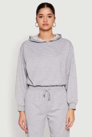 Almost Famous Bubble Hem Cropped Hoodie
