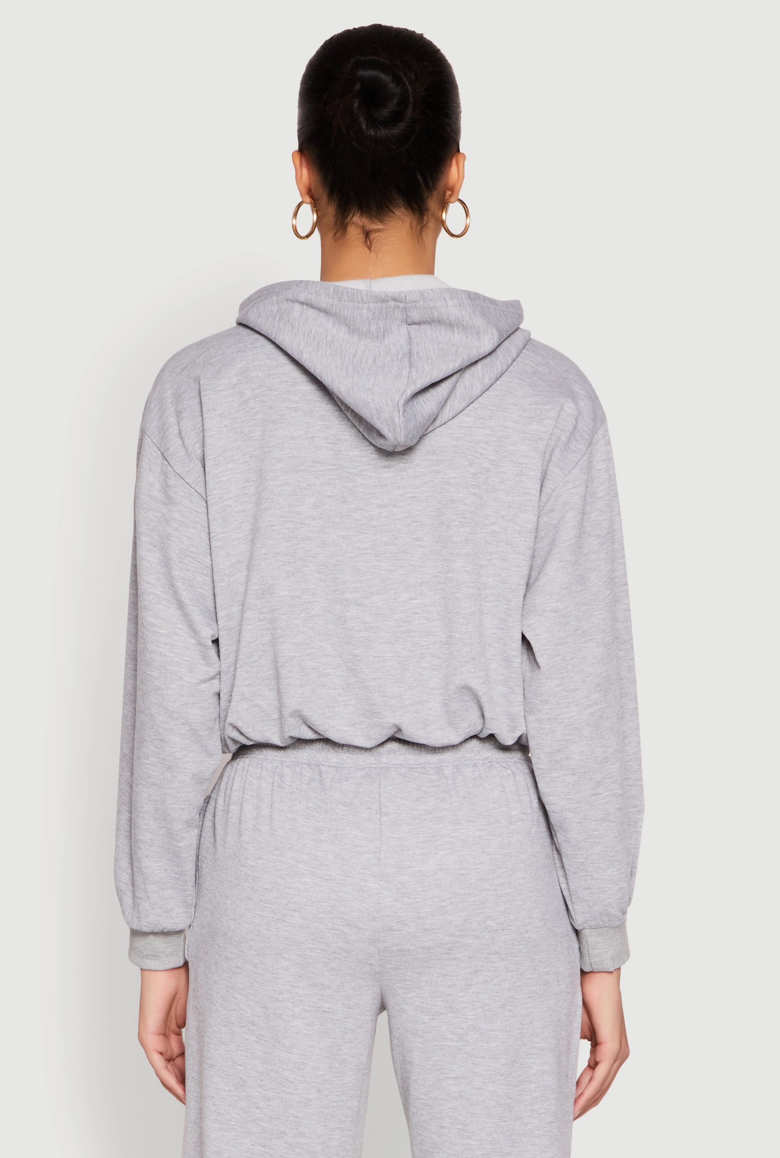 Almost Famous Bubble Hem Cropped Hoodie