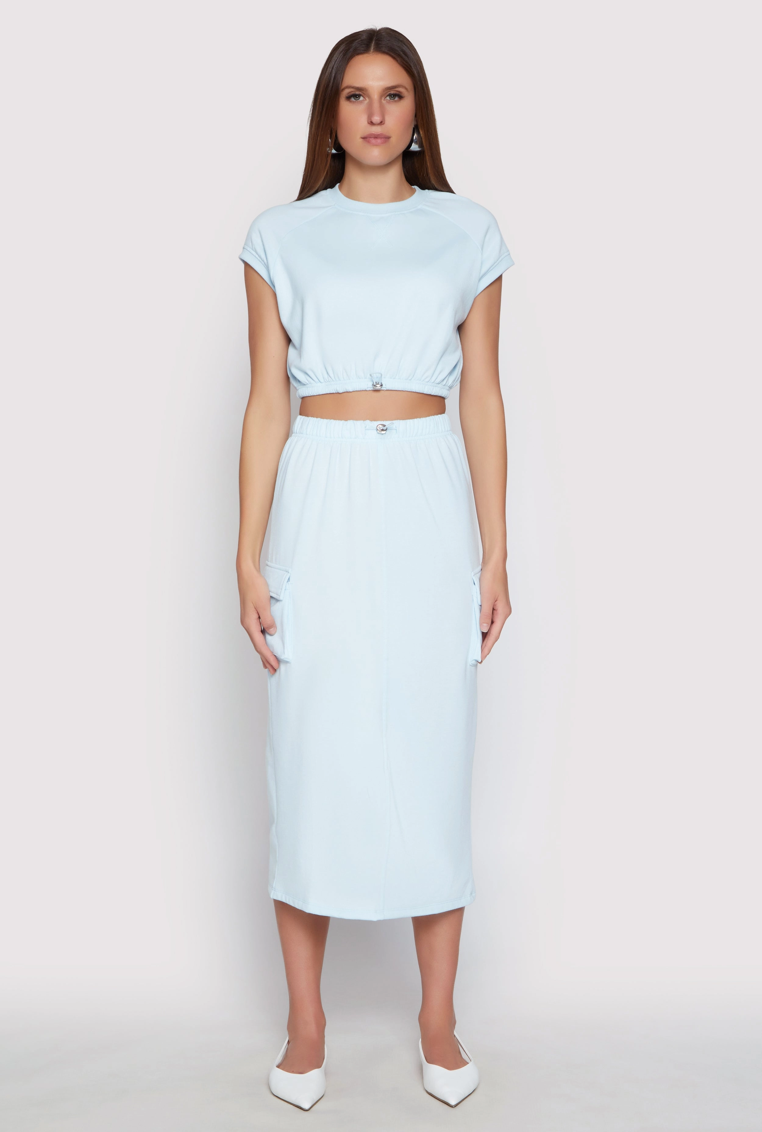 Almost Famous Cap Sleeve Cropped Sweatshirt