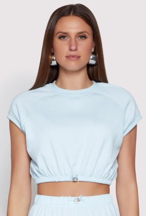 Almost Famous Cap Sleeve Cropped Sweatshirt