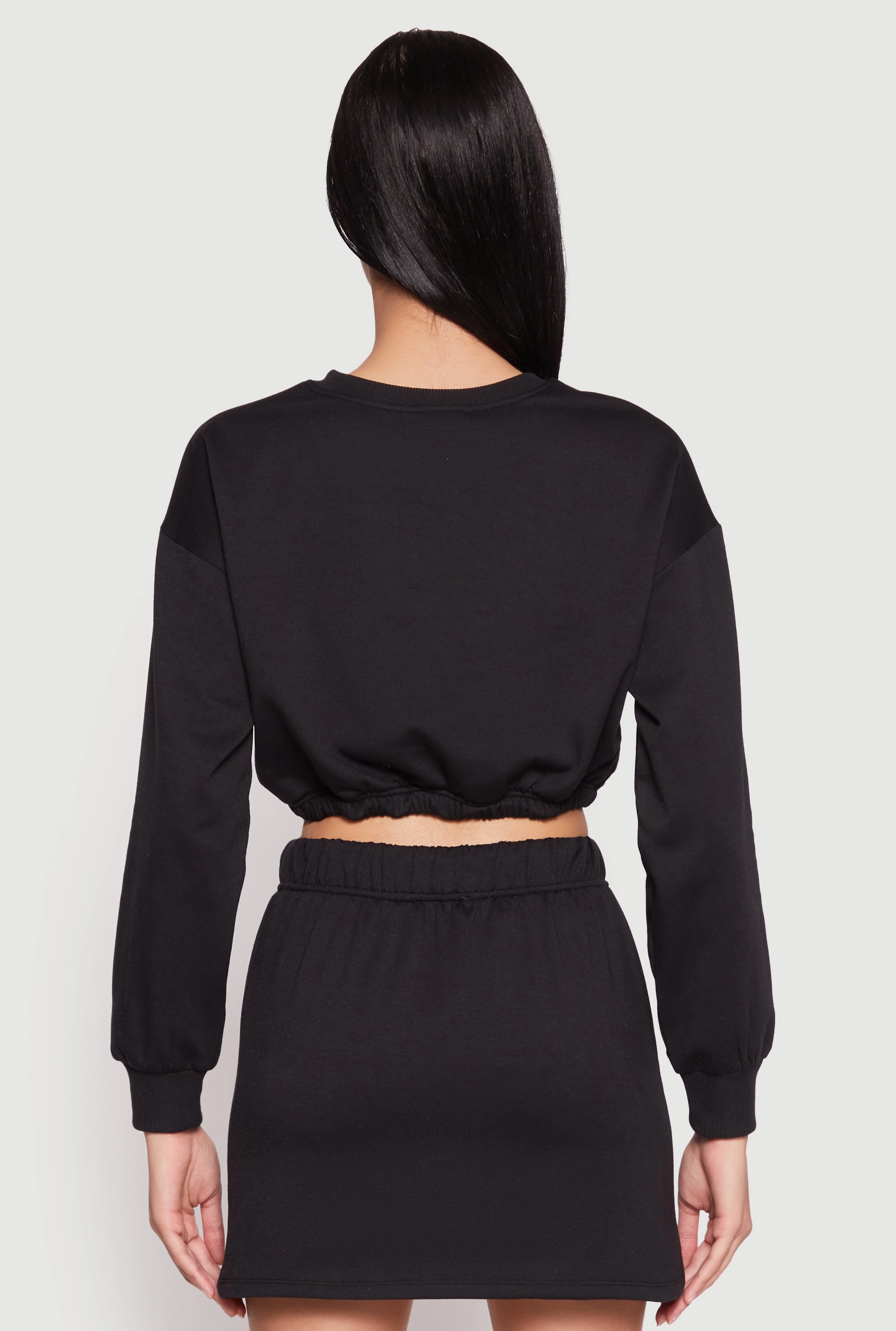Almost Famous Crew Neck Cropped Sweatshirt
