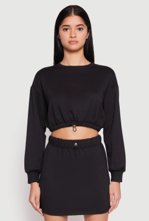 Almost Famous Crew Neck Cropped Sweatshirt