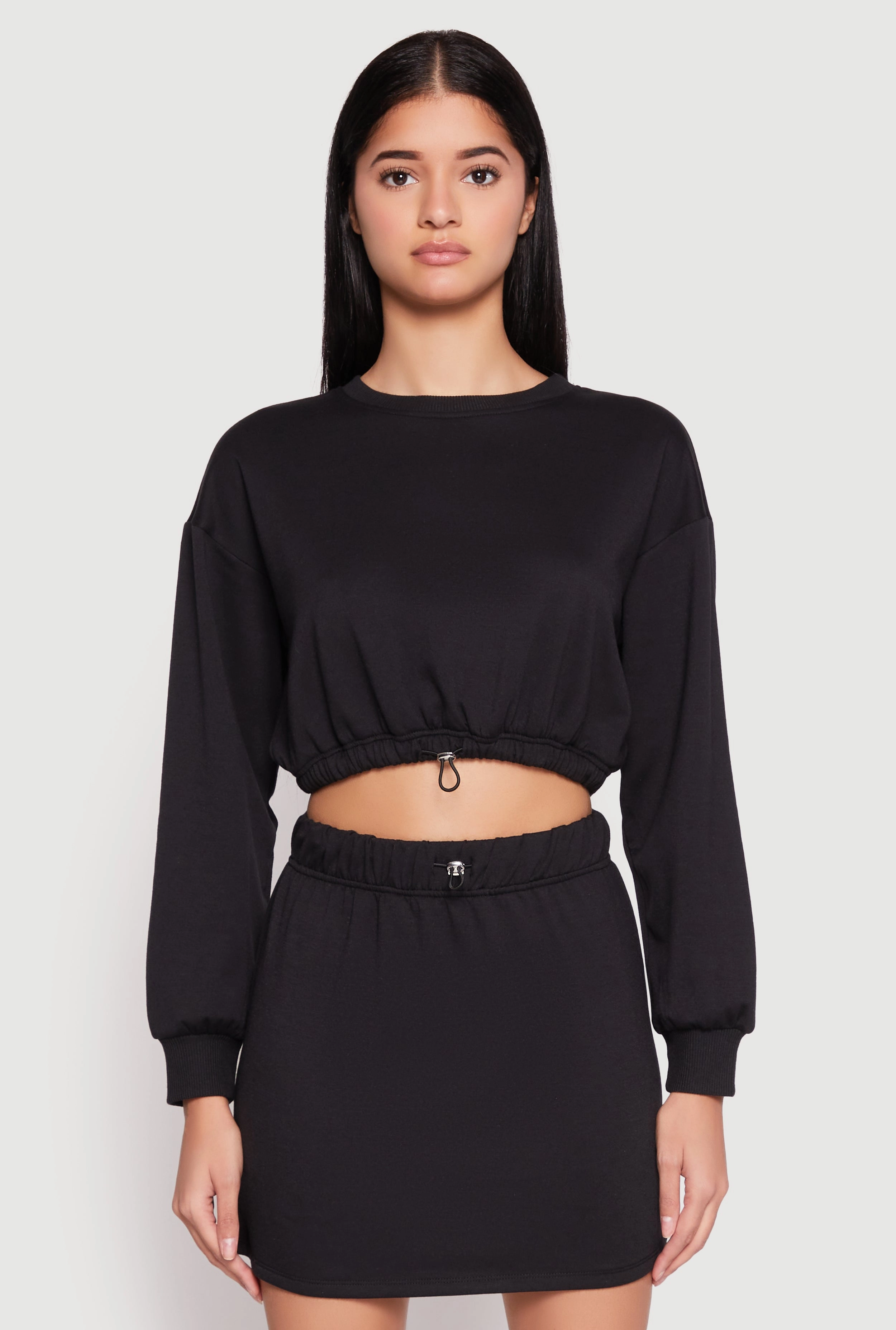 Almost Famous Crew Neck Cropped Sweatshirt