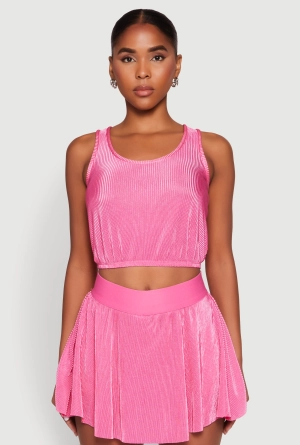 Almost Famous Plisse Cropped Tank Top