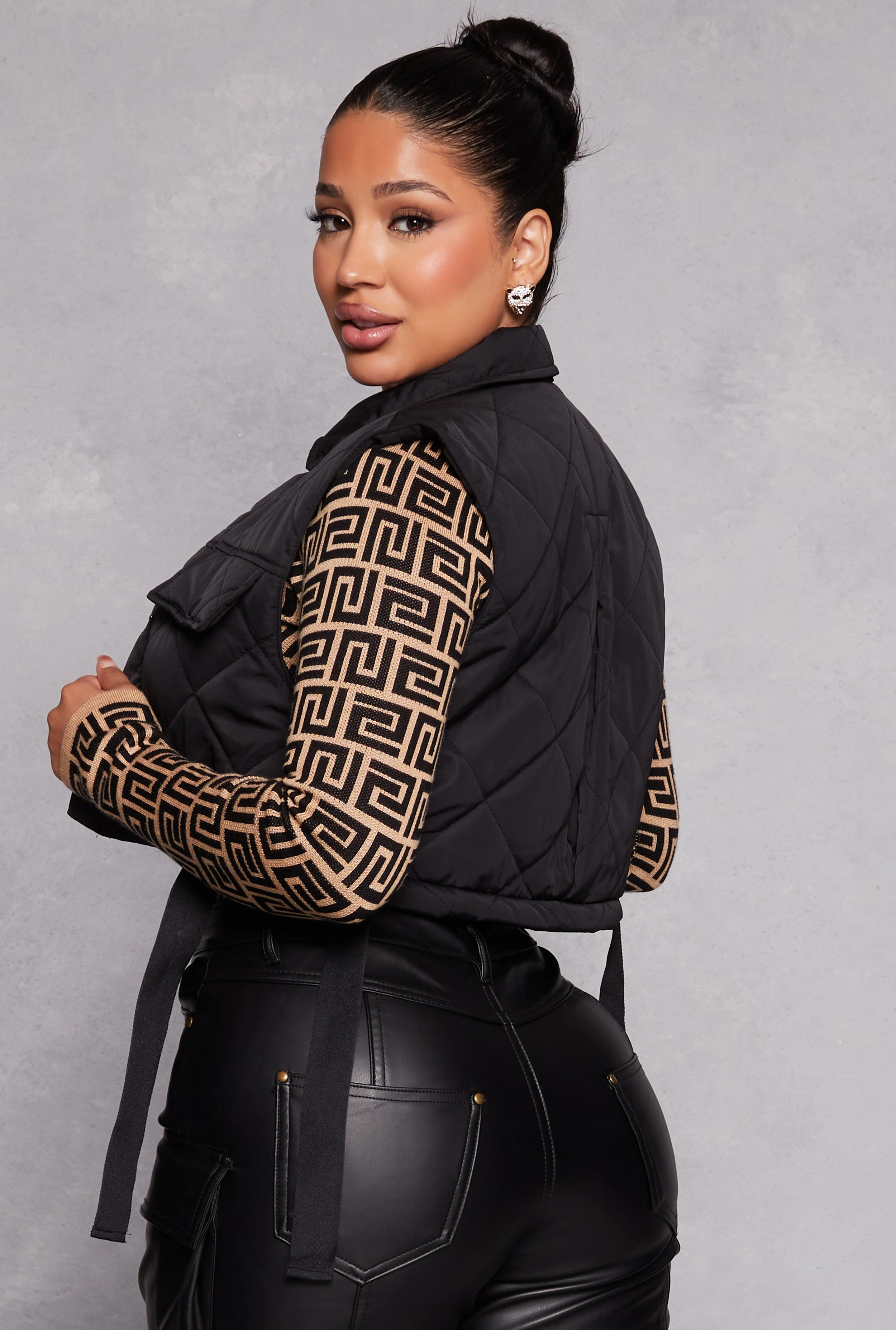 Almost Famous Quilted Snap Button Front Vest