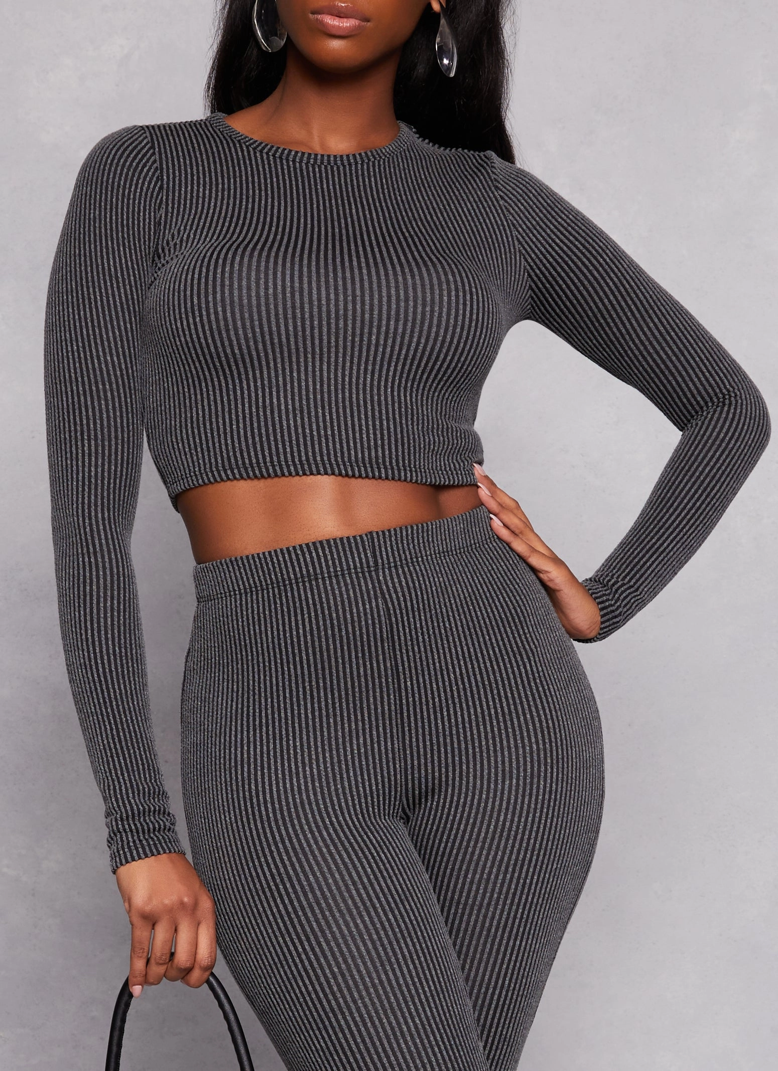 Almost Famous Ribbed Knit Long Sleeve Top