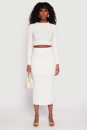 Almost Famous Textured Knit Back Slit Skirt