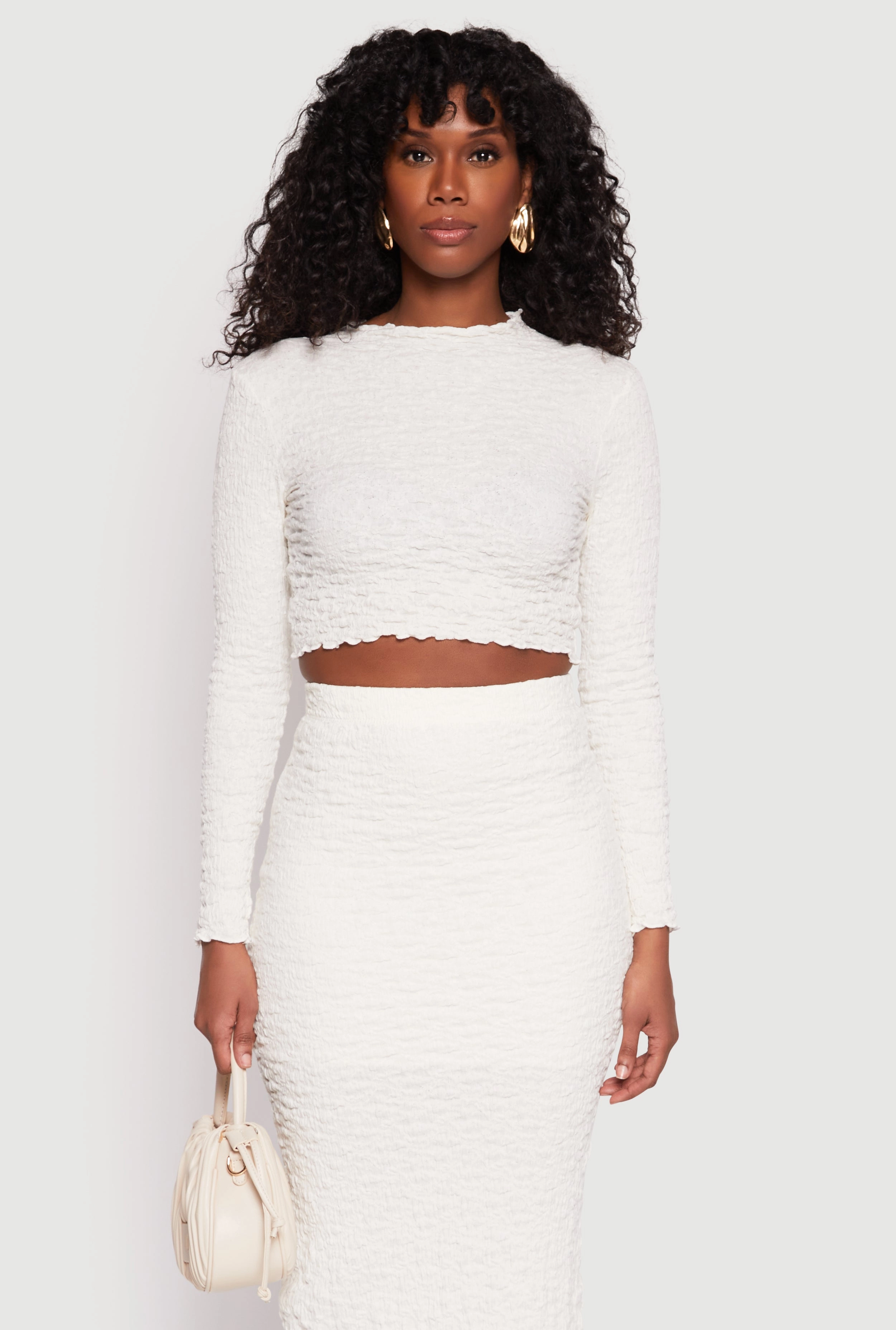Almost Famous Textured Knit Crop Top
