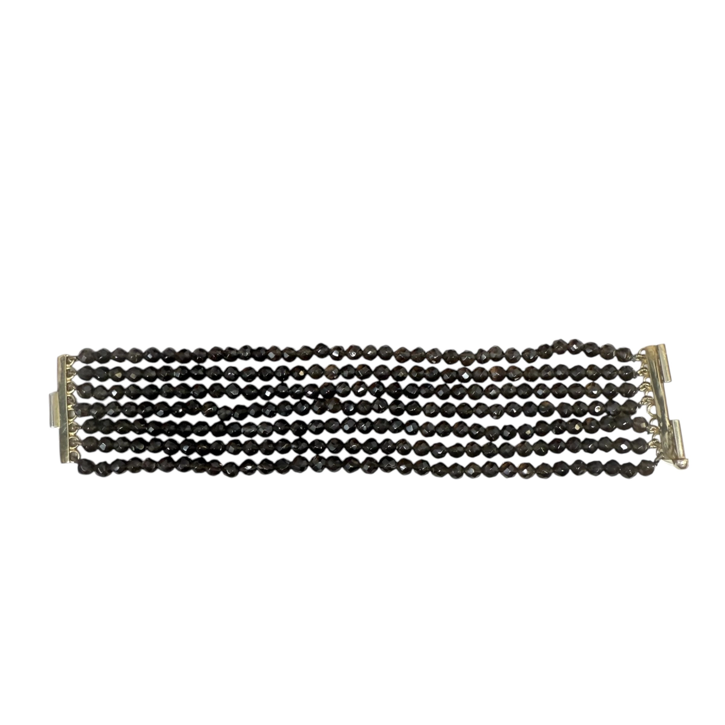 Antique Faceted Smoky Quartz Multi-Strand Bracelet Beaded By Unbranded