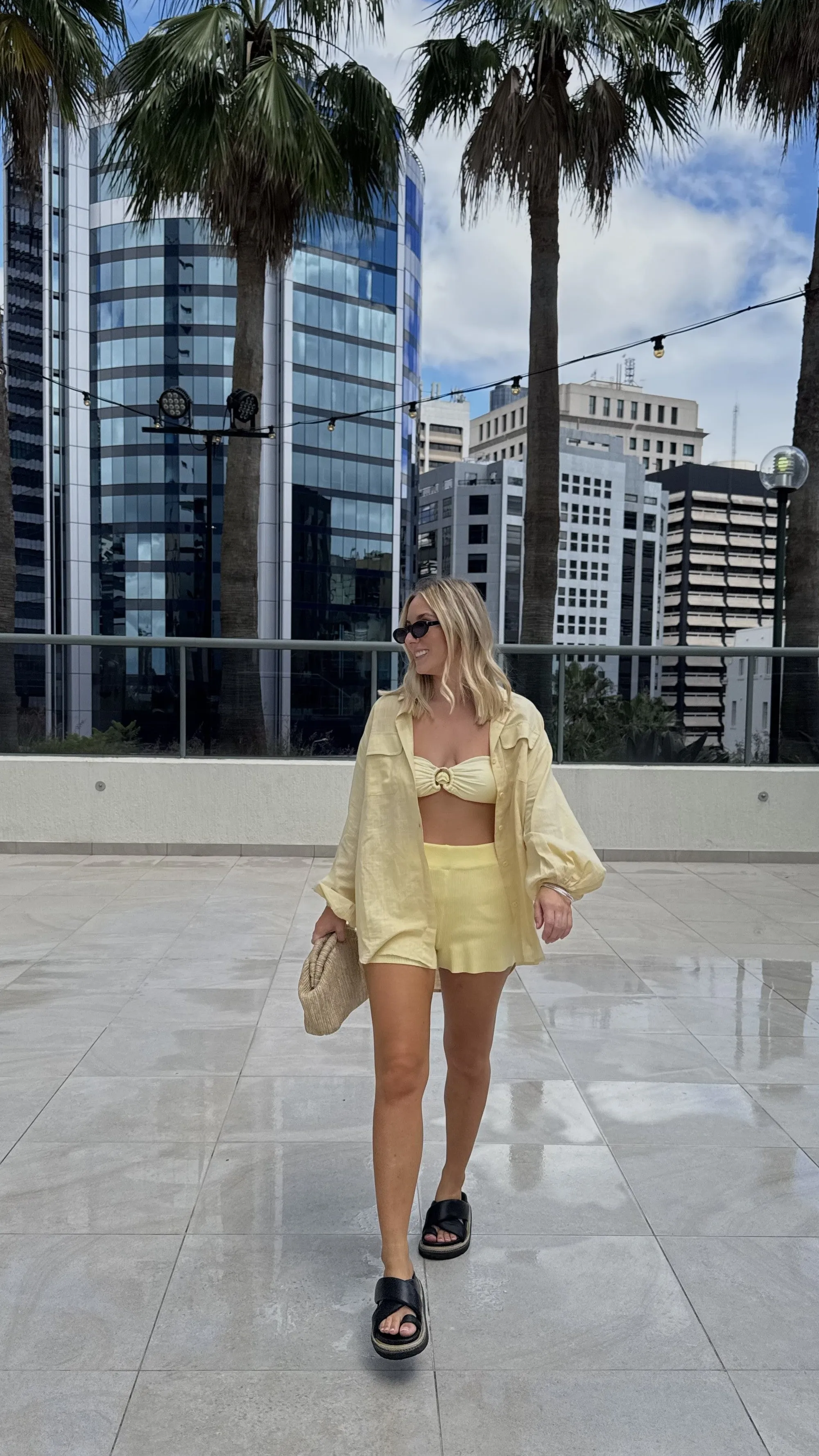 Bianca Oversized Button Up Shirt - Lemon