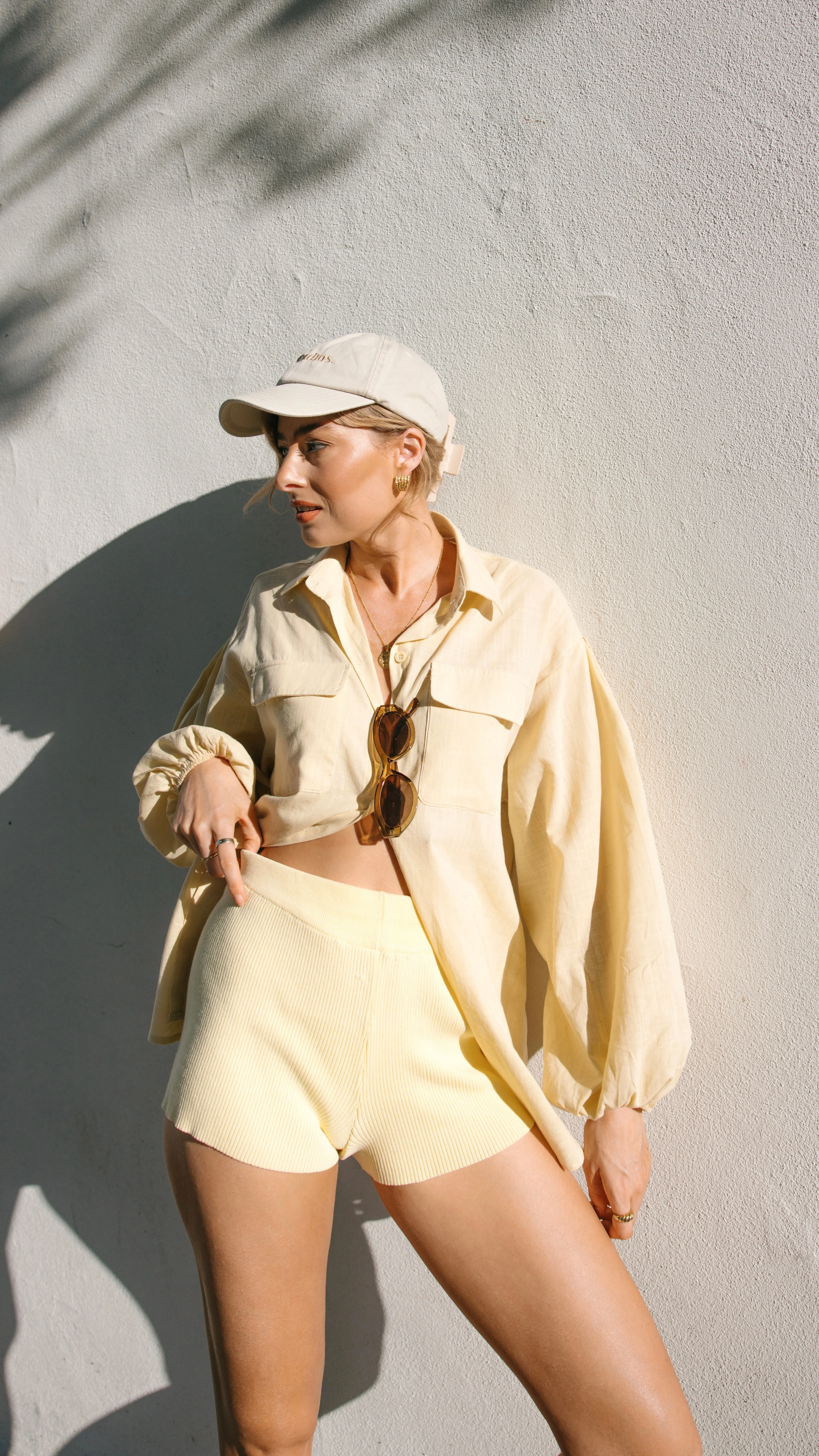 Bianca Oversized Button Up Shirt - Lemon