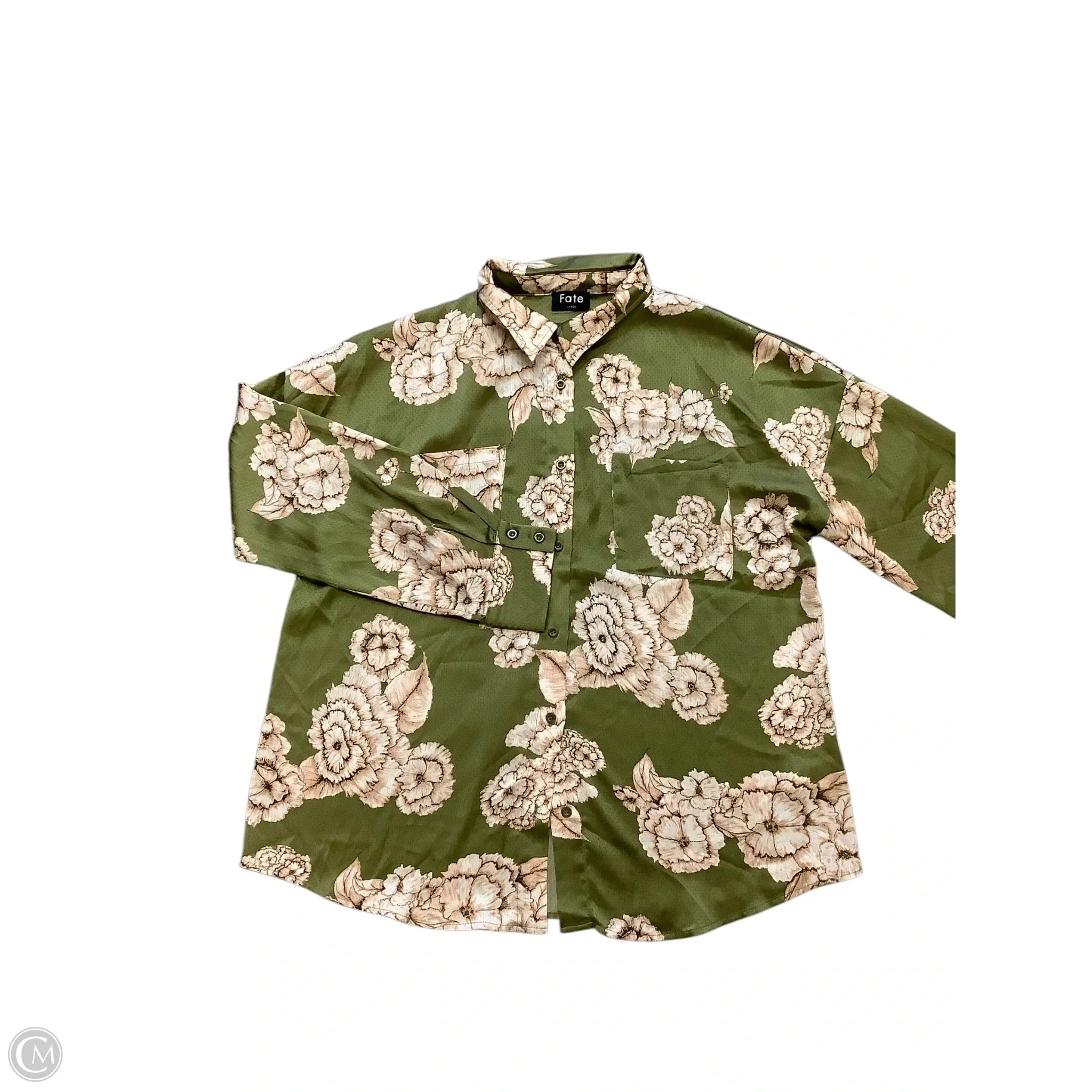 Blouse Long Sleeve By Fate In Green, Size: L