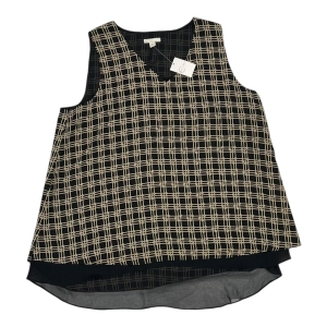 Blouse Sleeveless By Cato In Black & Brown, Size:Xl