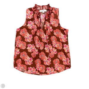 Blouse Sleeveless By Loft In Brown & Orange, Size: Mp