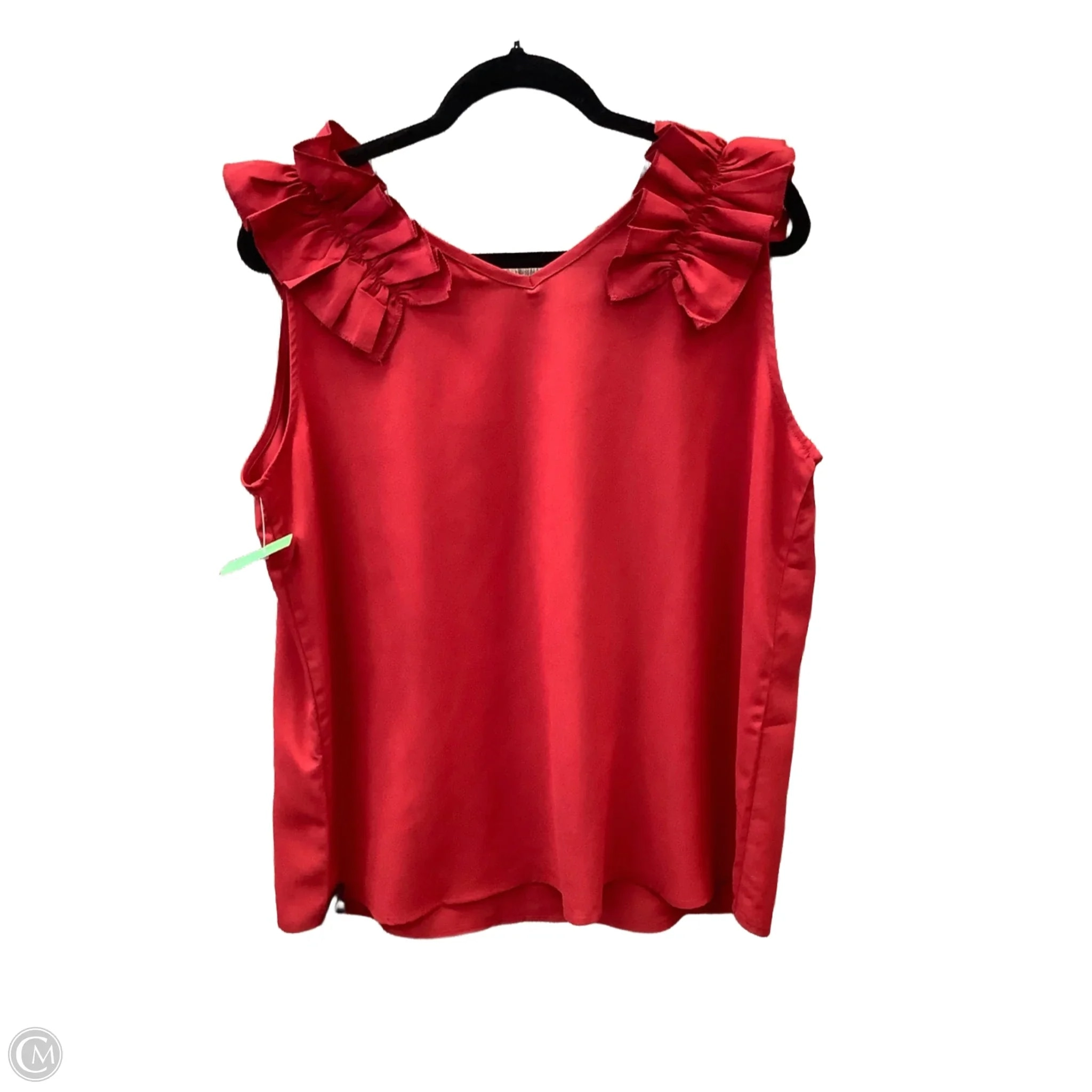 Blouse Sleeveless By Zenana Outfitters In Red, Size: 1x