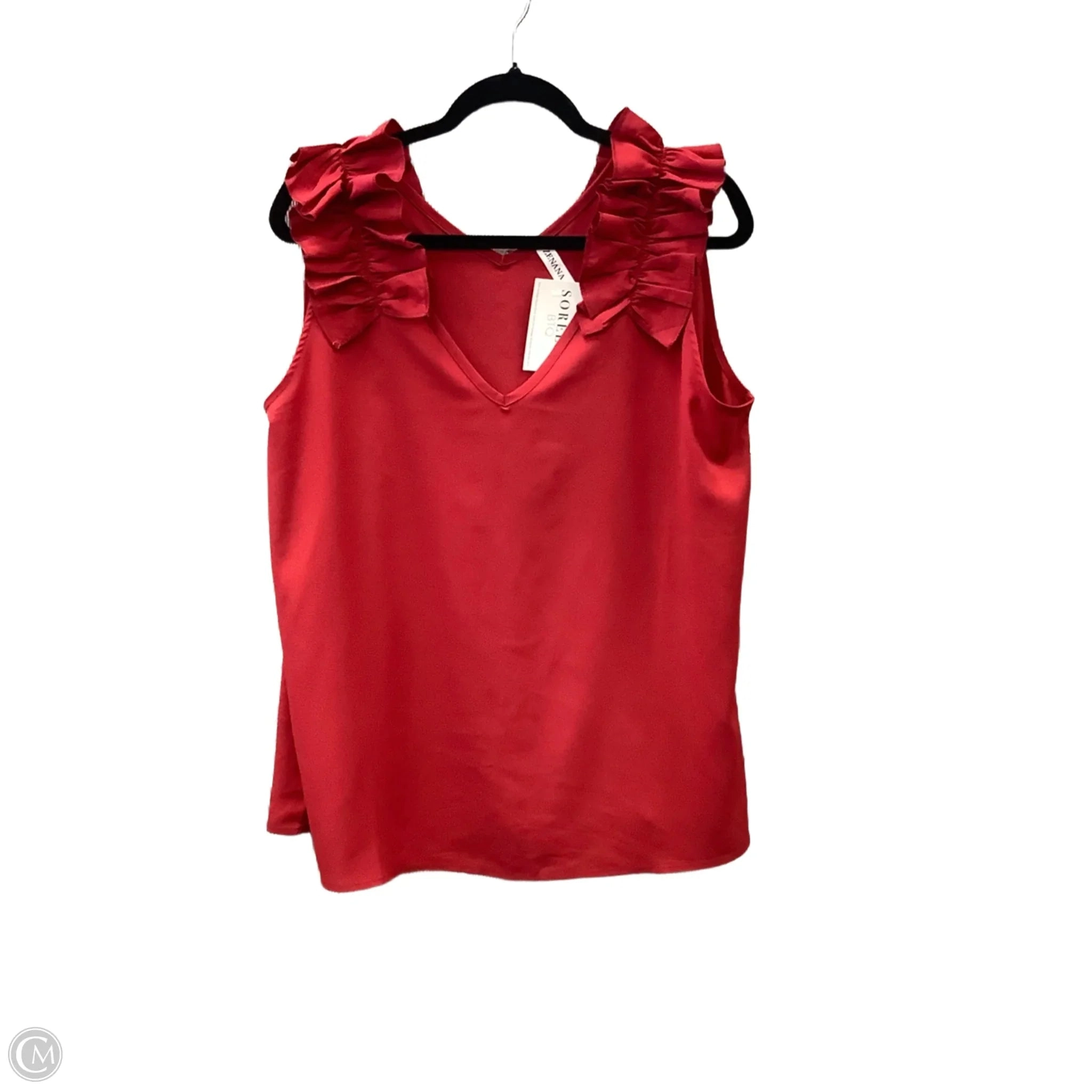 Blouse Sleeveless By Zenana Outfitters In Red, Size: 1x