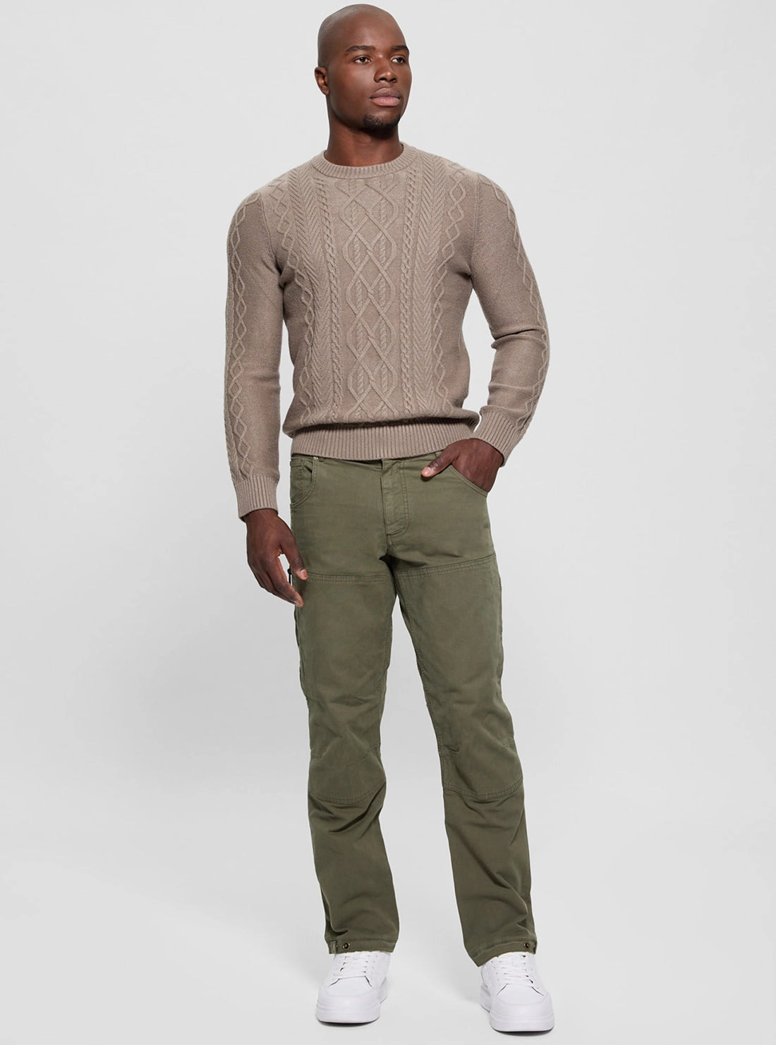 Brown Noah Cable Knit Jumper