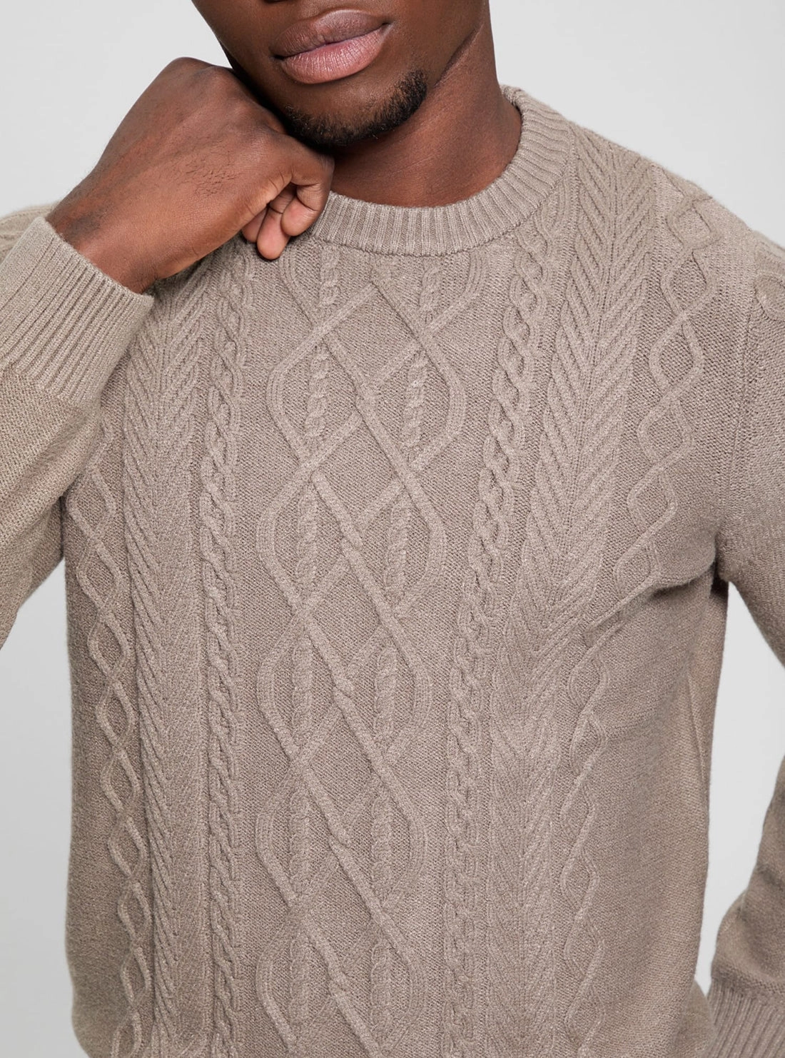 Brown Noah Cable Knit Jumper