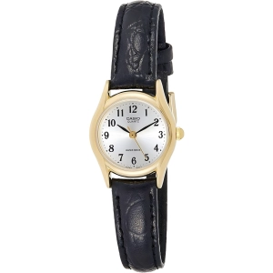 Casio Women's Watch - Silver Tone Dial Yellow Gold Case Black Strap | LTP1094Q-7B2
