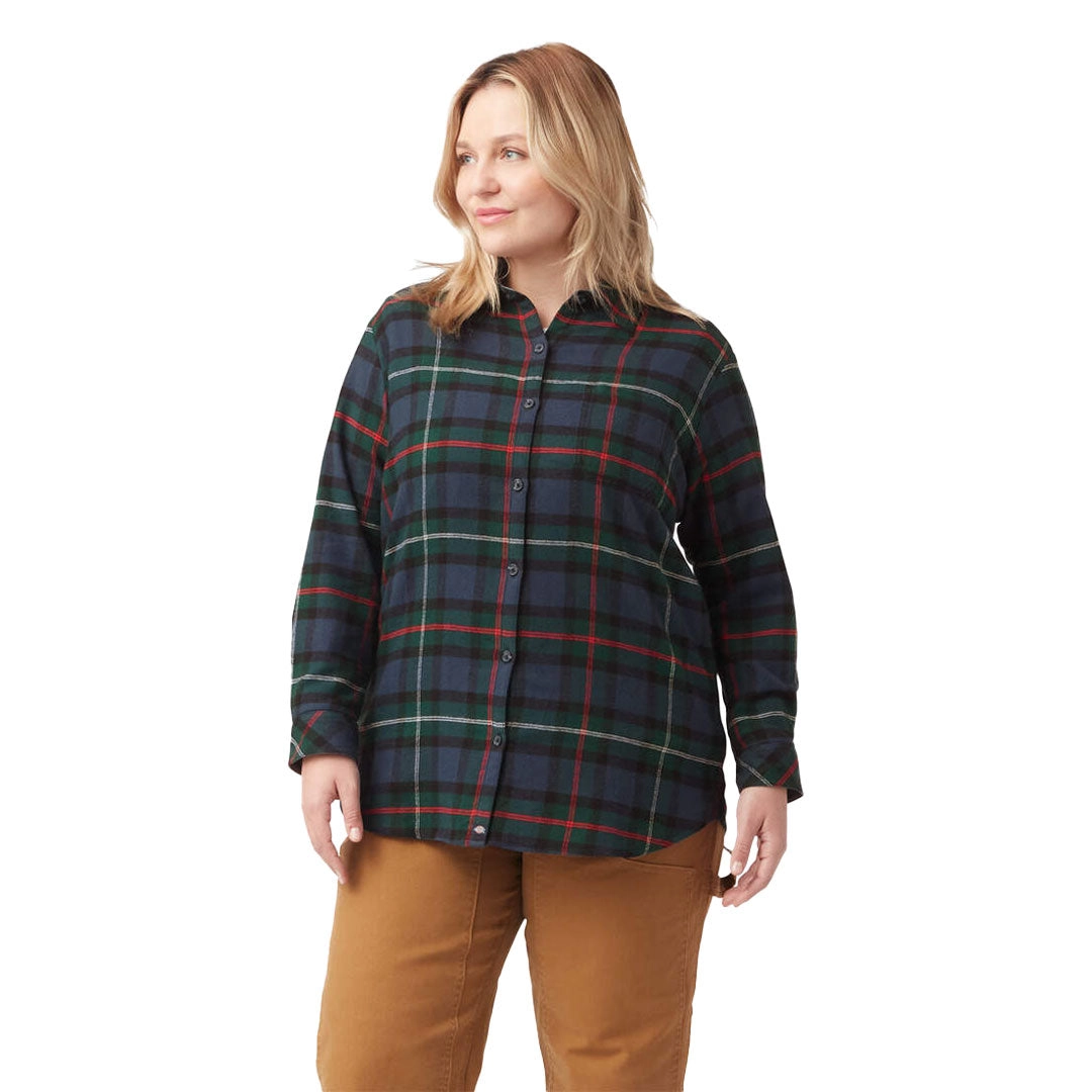 Dickies - Women's Long Sleeve Plaid Flannel Shirt (Plus Size) (FLW075A1W)