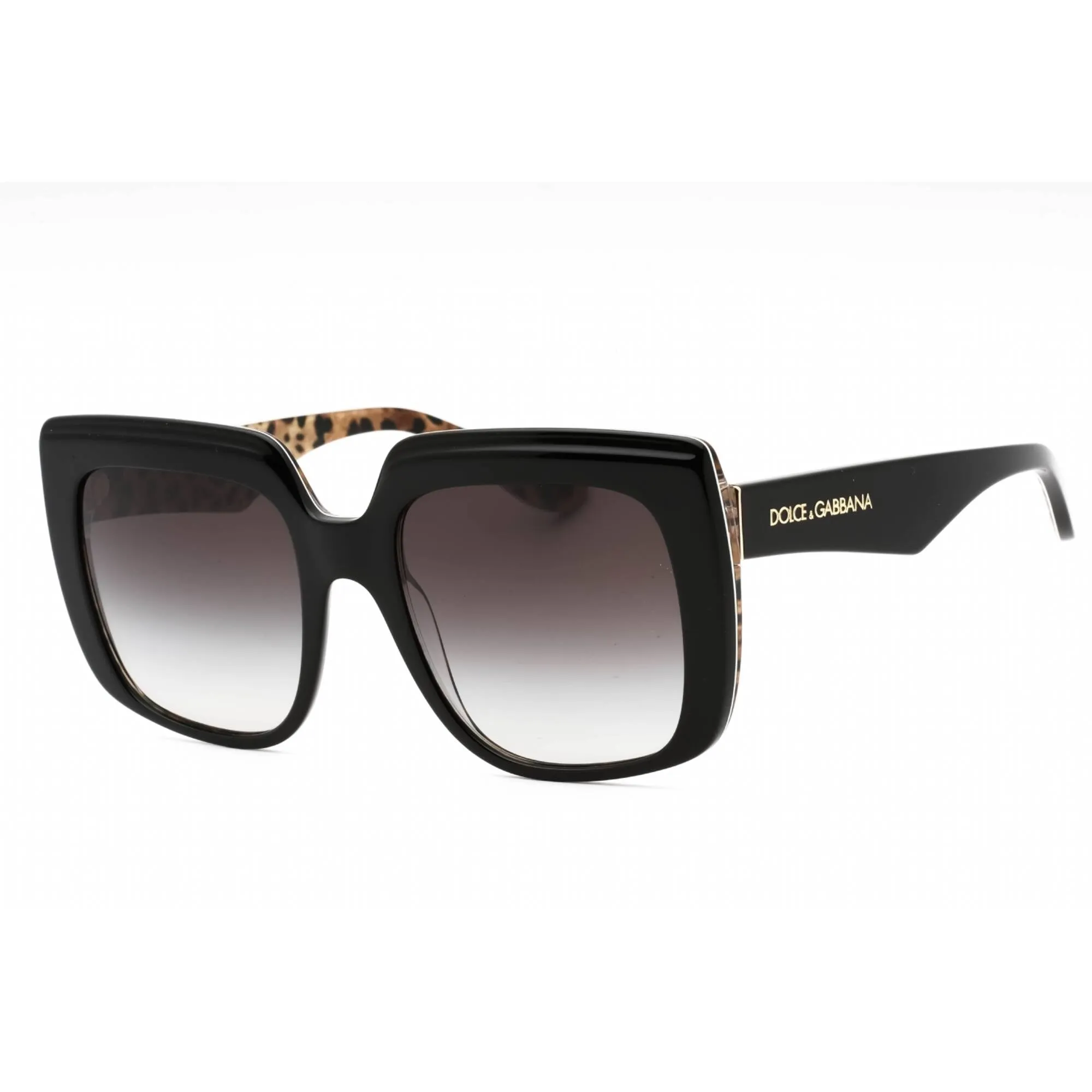 Dolce & Gabbana Women's Sunglasses - Black On Leopard Brown Print | 0DG4414 32998G