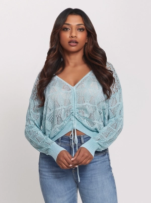 Eco Blue Clarissa Long Sleeve Knit Top