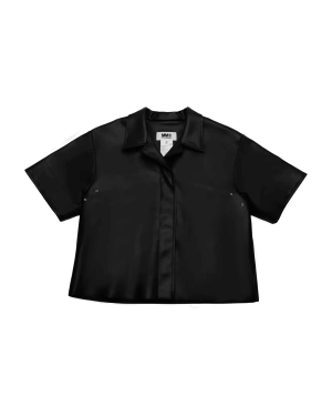 Faux Leather Boxy Shirt