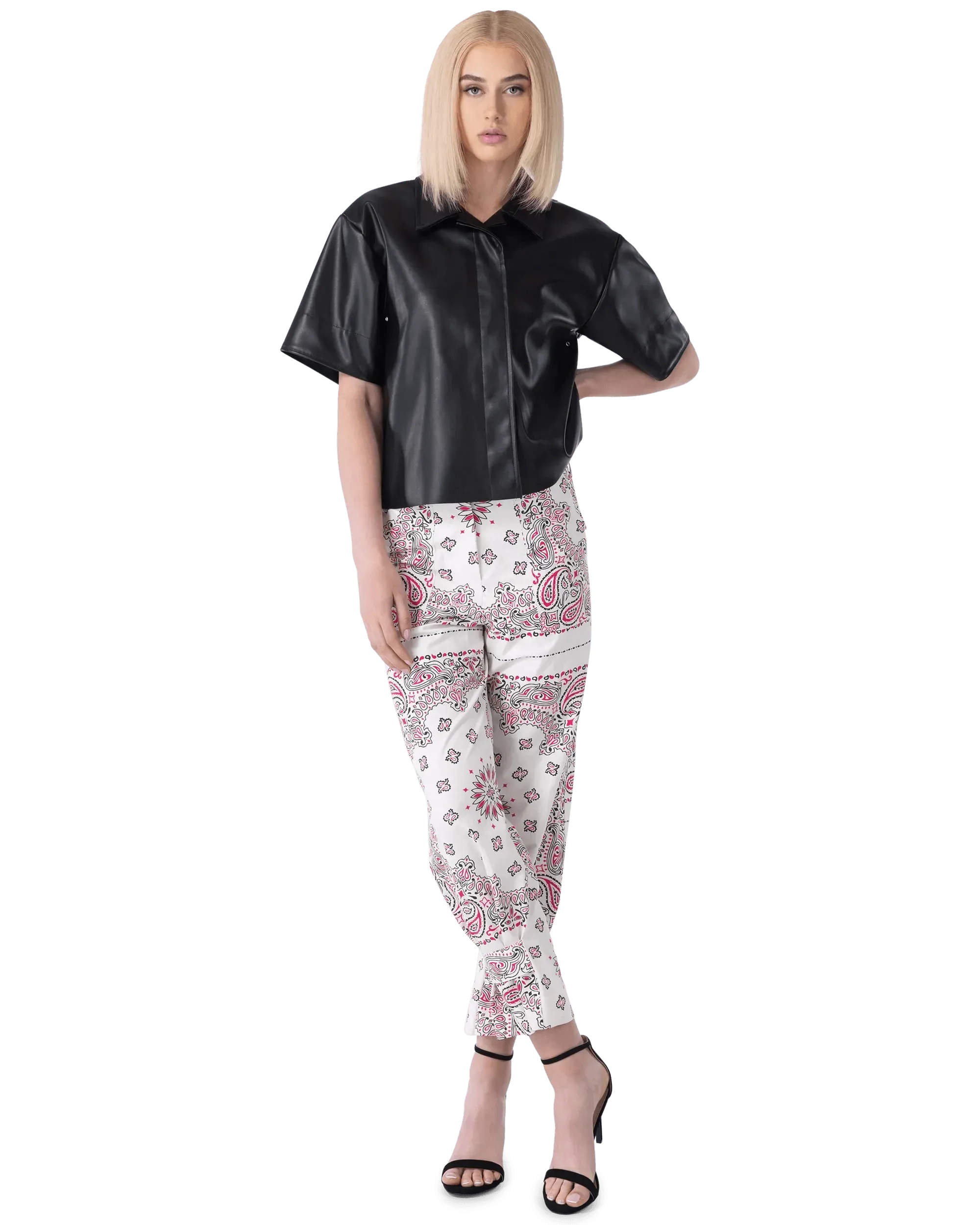 Faux Leather Boxy Shirt