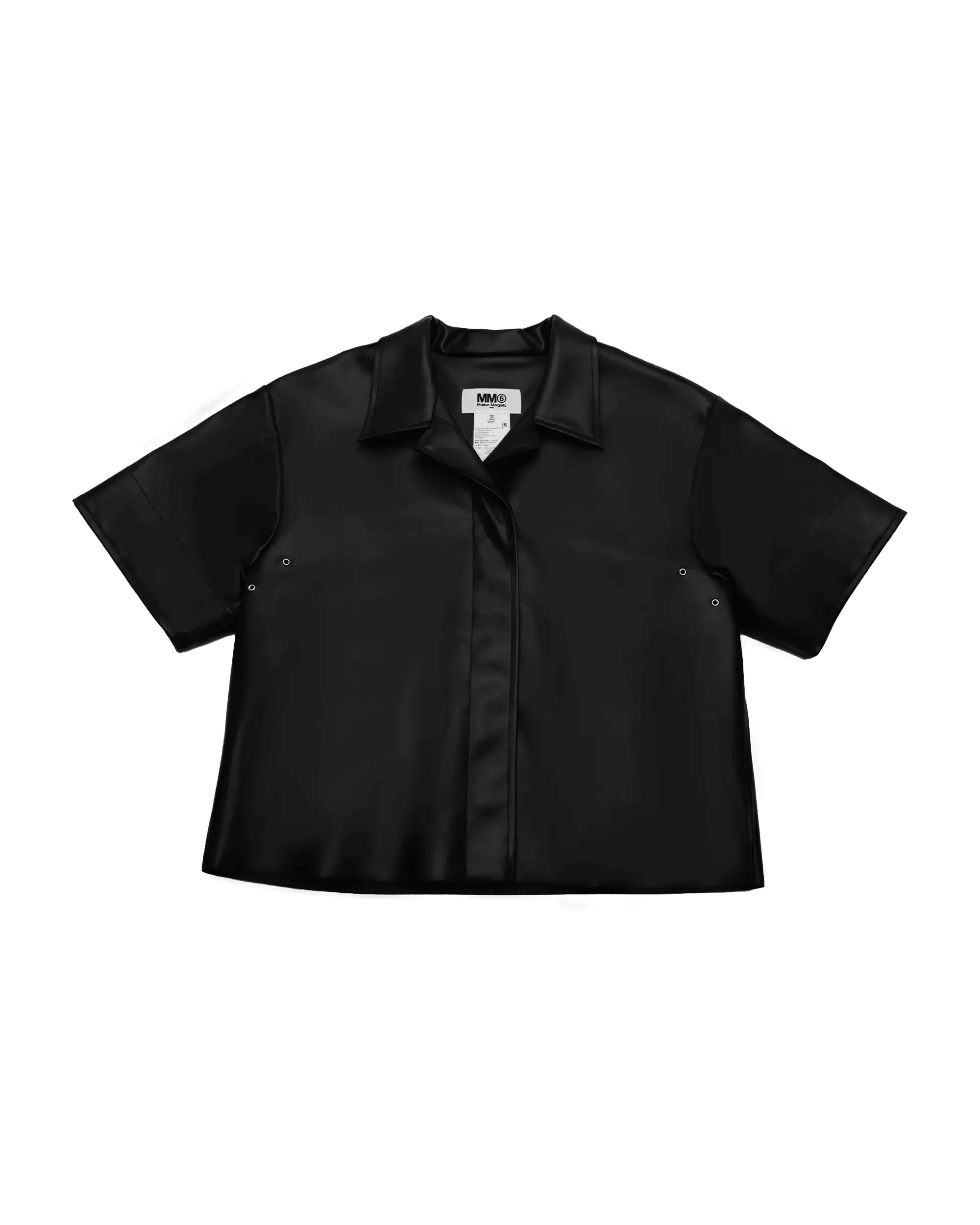 Faux Leather Boxy Shirt