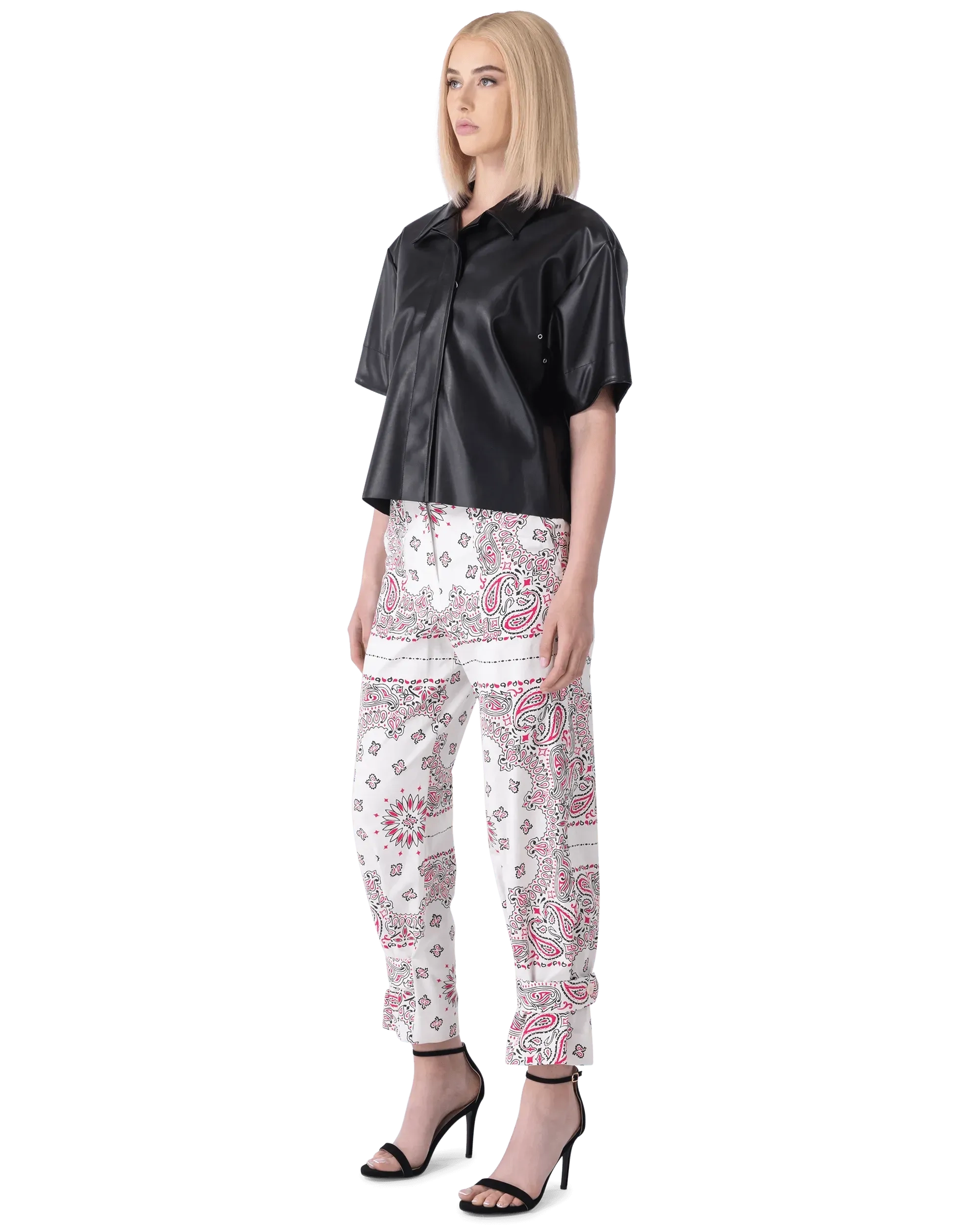Faux Leather Boxy Shirt
