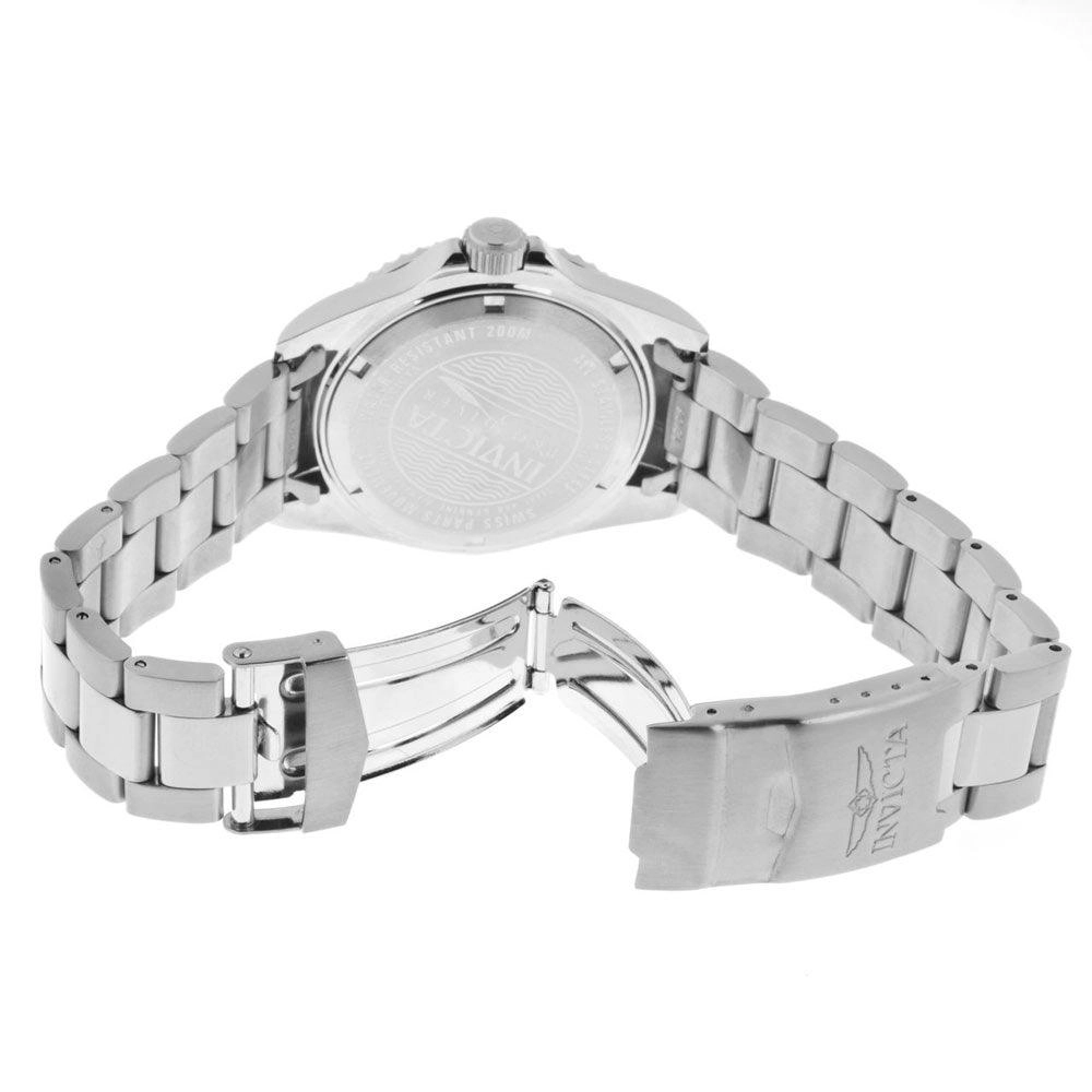Invicta 12819 Women's Steel Bracelet Swiss Quartz Pro Diver Diamond Silver Dial Date Watch