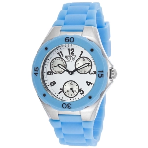 Invicta 18795 Women's Angel Special Edition White Dial Blue Silicone Strap Watch
