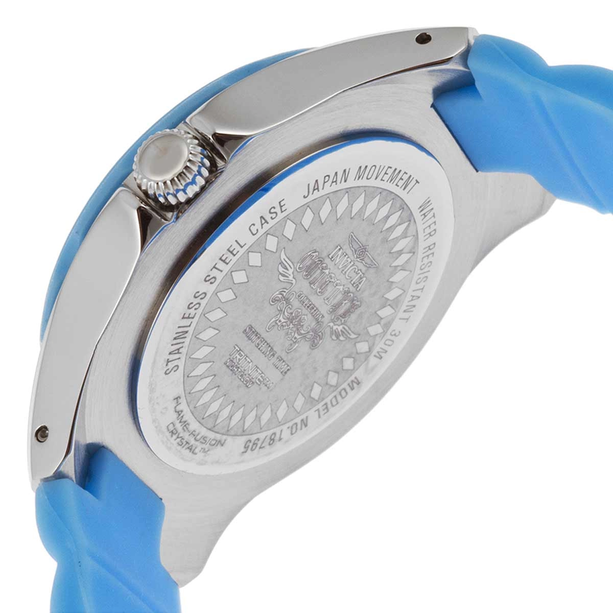 Invicta 18795 Women's Angel Special Edition White Dial Blue Silicone Strap Watch