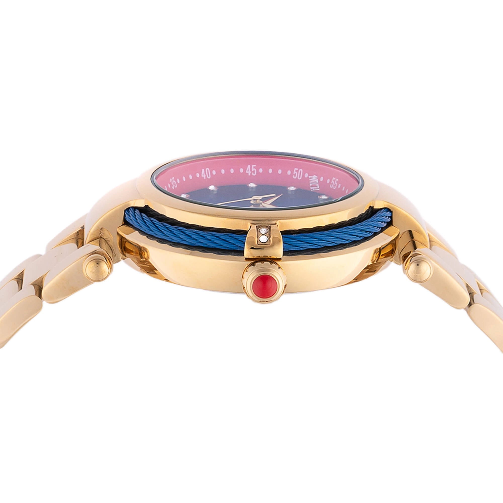 Invicta Women's Quartz Watch - Bolt Blue Dial Yellow Gold Steel Bracelet | 46427