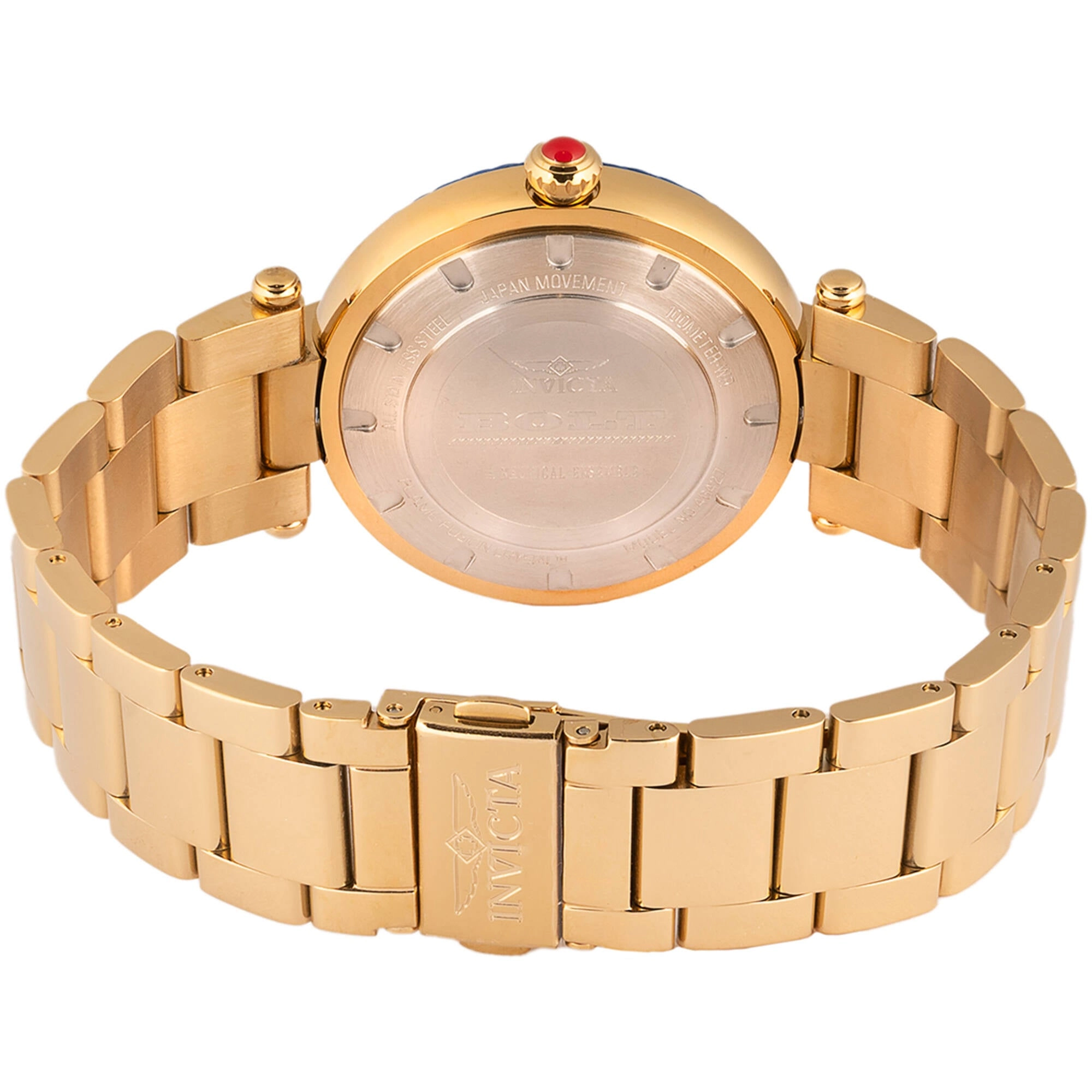 Invicta Women's Quartz Watch - Bolt Blue Dial Yellow Gold Steel Bracelet | 46427