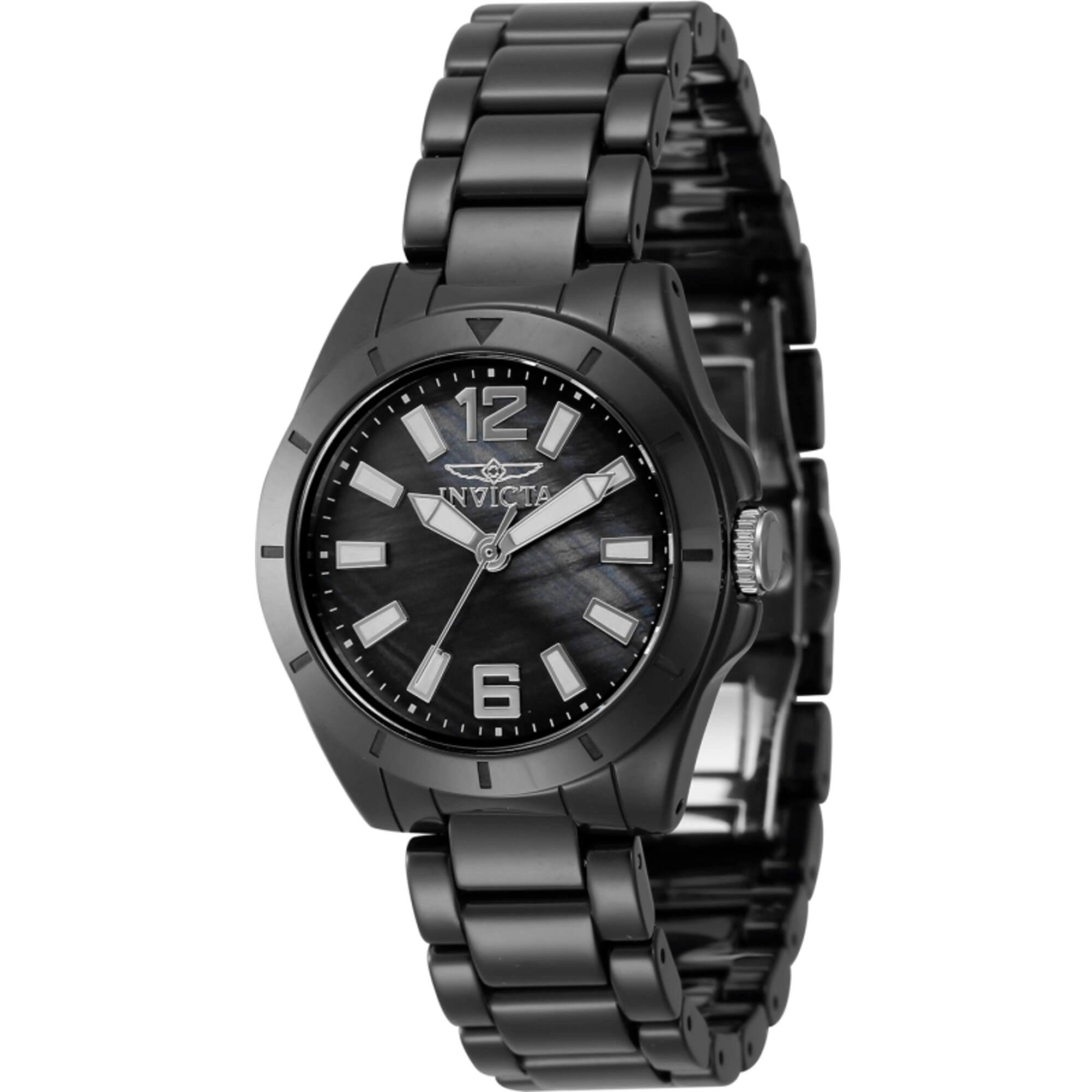 Invicta Women's Quartz Watch - Ceramics Black Mother Of Pearl Dial Bracelet | 47316