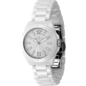 Invicta Women's Quartz Watch - Ceramics Silver Tone Brass Dial White Bracelet | 47334