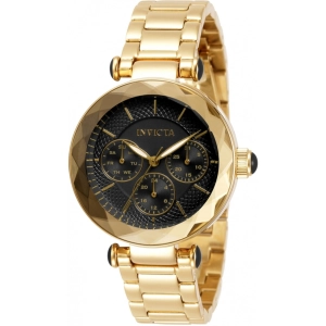 Invicta Women's Watch - Angel Black Dial Yellow Gold Steel Bracelet Quartz | 31298