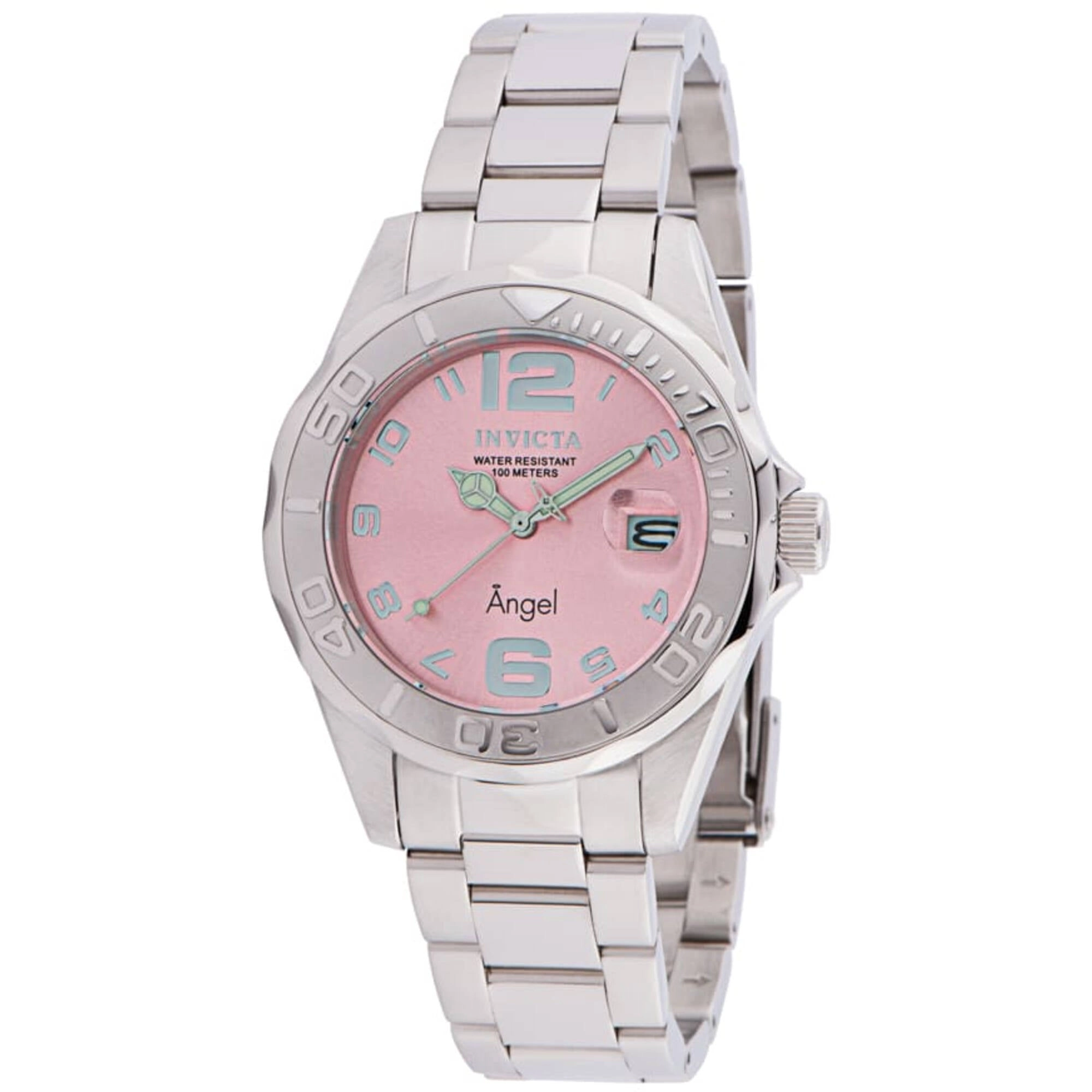 Invicta Women's Watch - Angel Quartz Pink Dial Silver Stainless Steel Bracelet | 36053