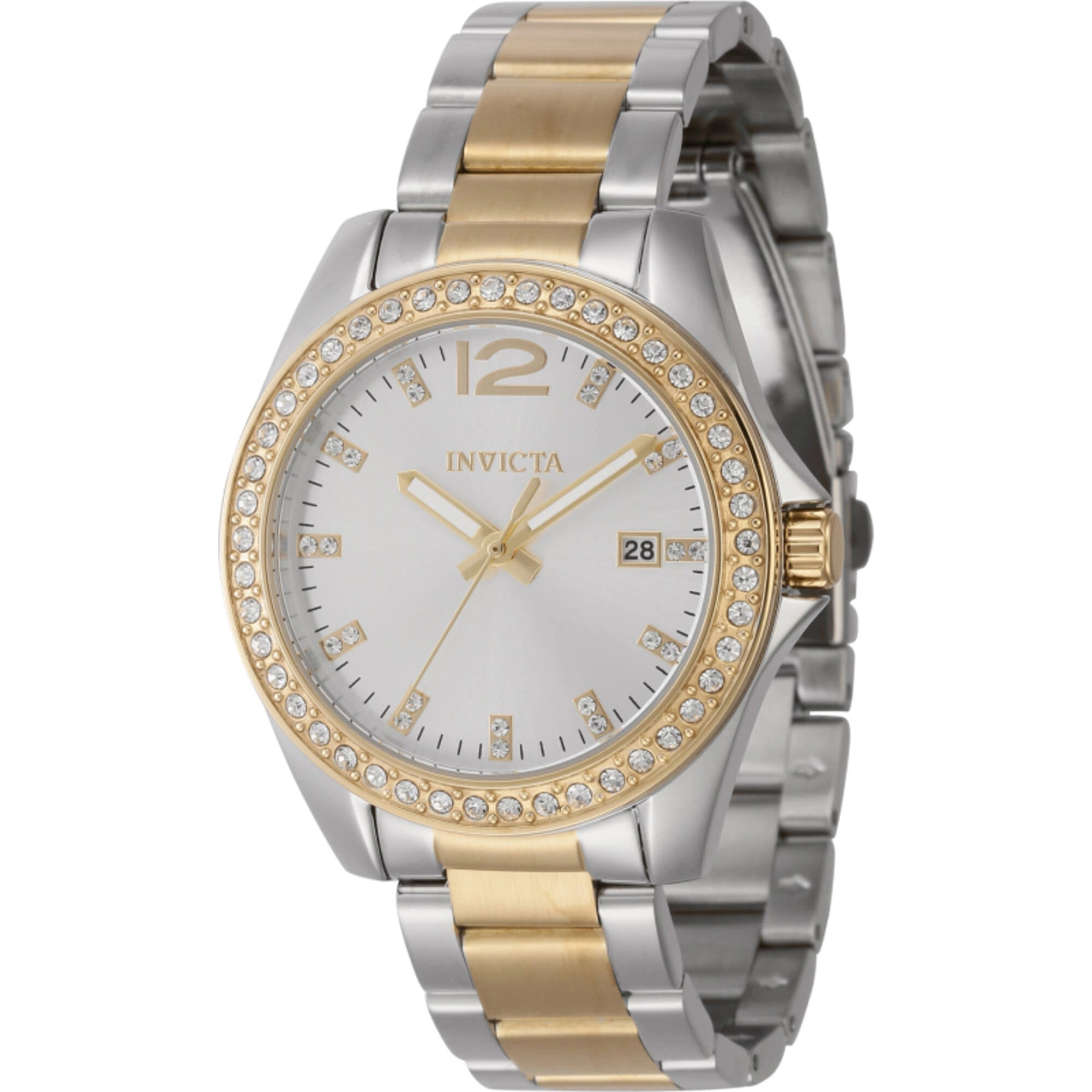 Invicta Women's Watch - Angel Silver Dial Two Tone Steel Bracelet Crystal | 44841