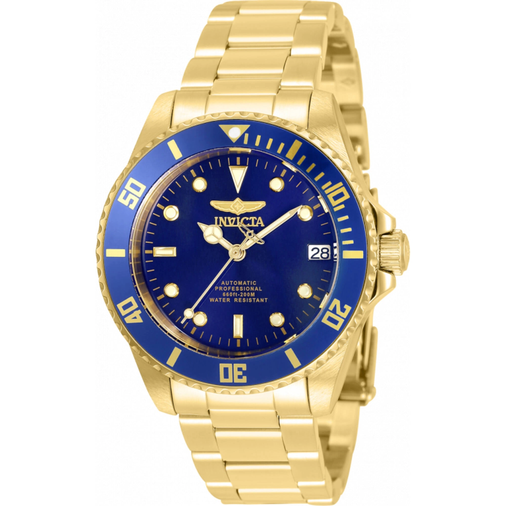 Invicta Women's Watch - Pro Diver Automatic Blue Dial Yellow Gold Bracelet | 35711