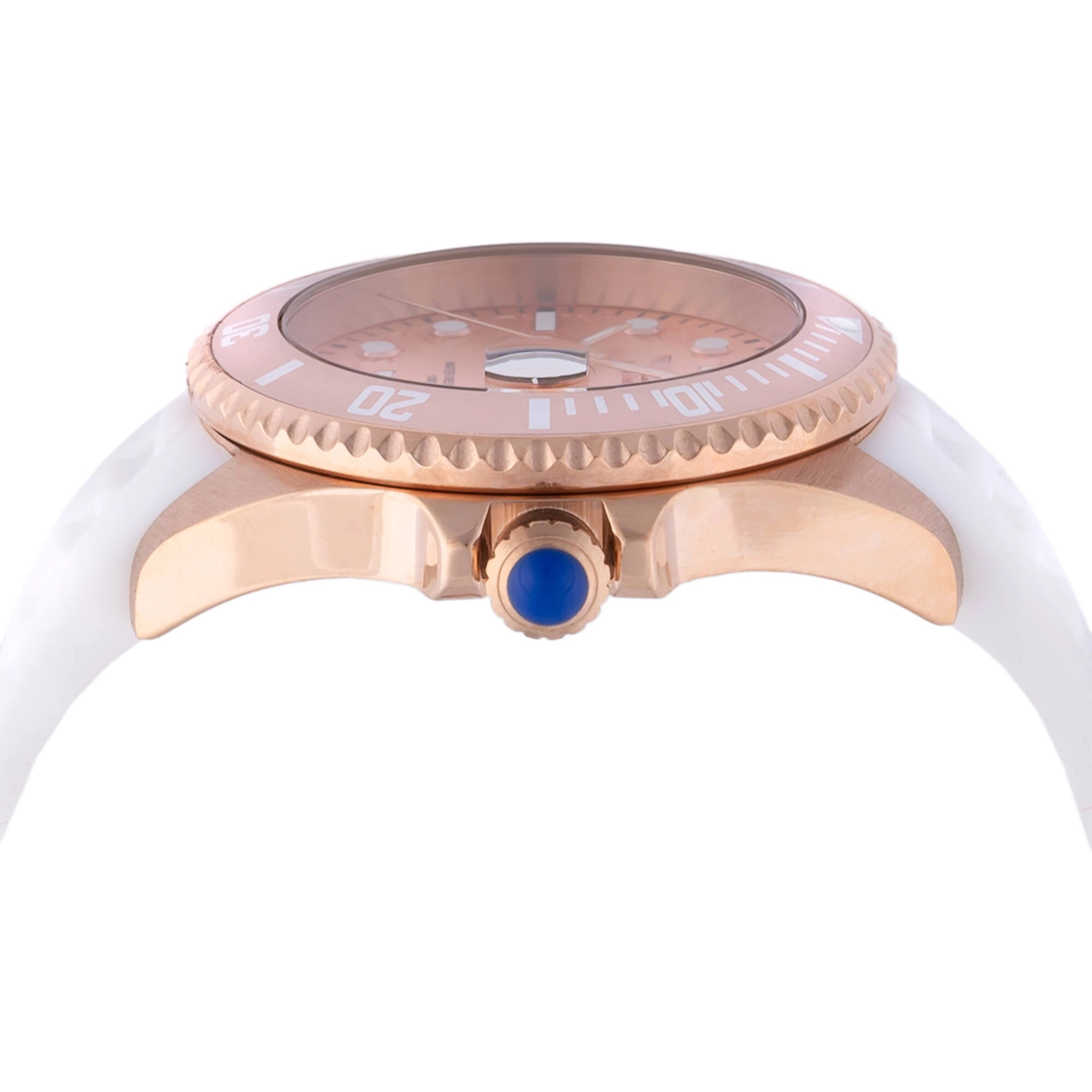 Invicta Women's Watch - Pro Diver Quartz Rose Gold Dial White Silicone Strap | 46693