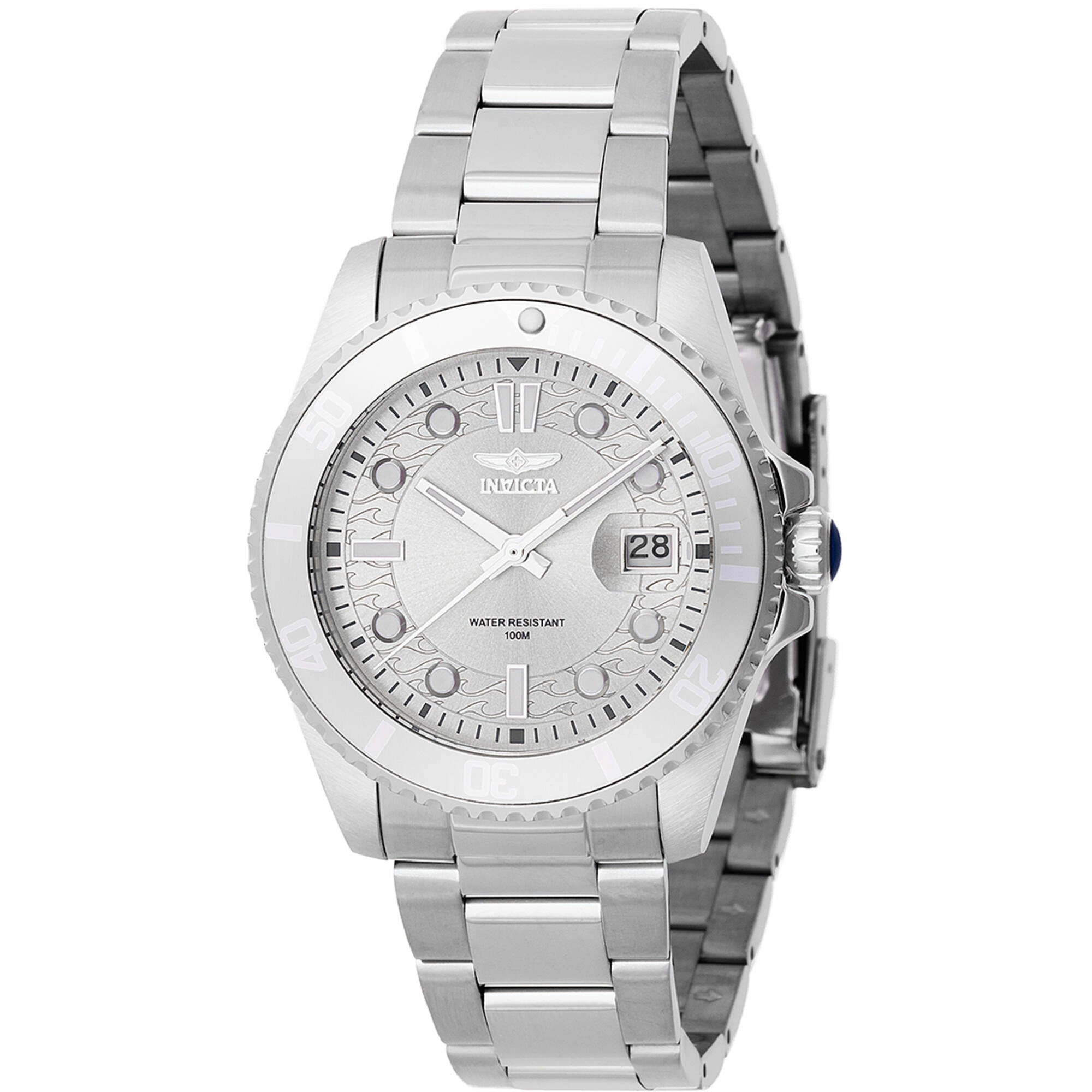 Invicta Women's Watch - Pro Diver Quartz Silver Tone Dial Steel Bracelet | 46687