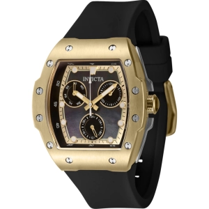 Invicta Women's Watch - Racing Quartz Gold and Black Mop Dial Silicone Strap | 45642