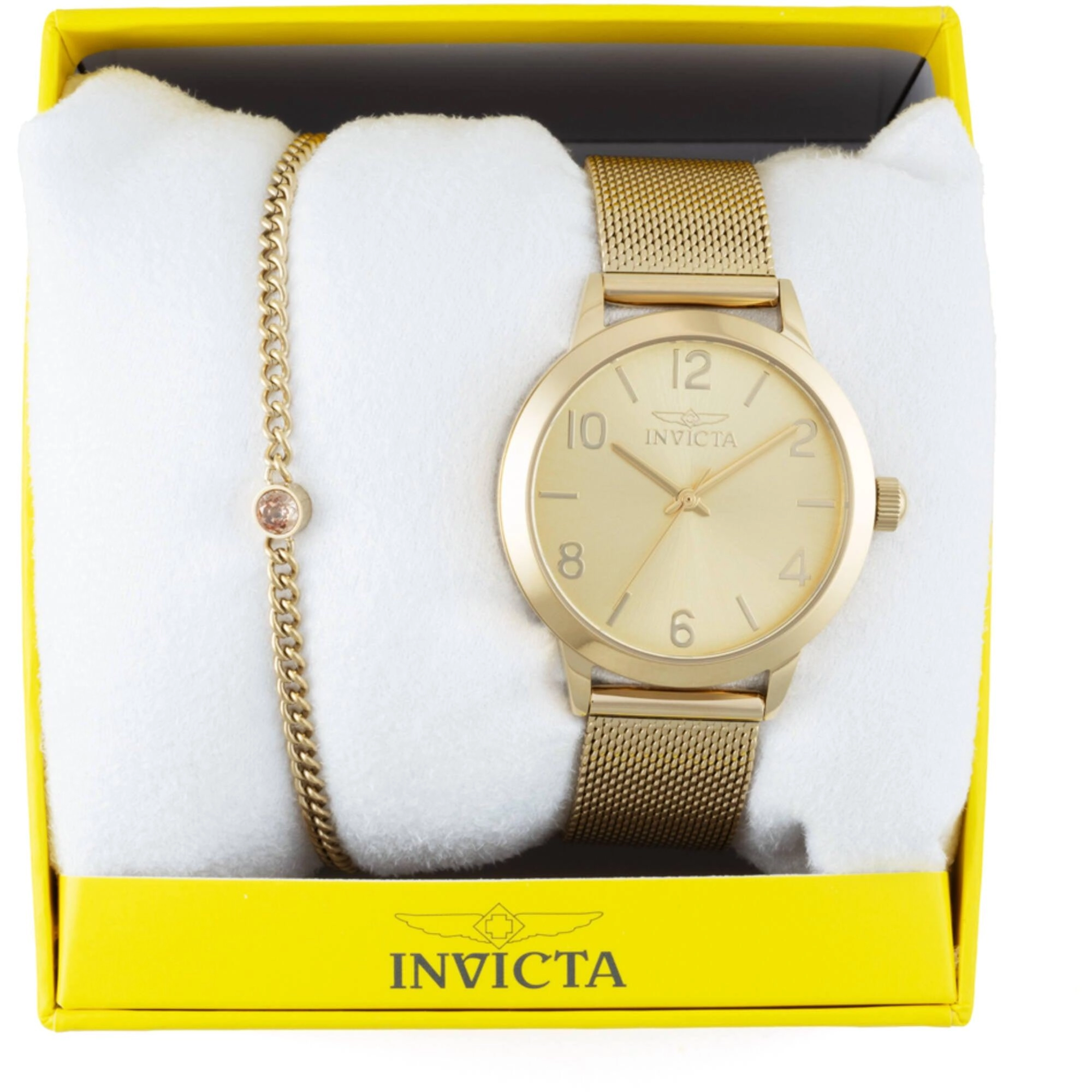 Invicta Women's Watch Set - Wildflower Quartz Yellow Gold Mesh Bracelet | 47275