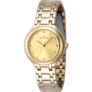 Invicta Women's Watch - Wildflower Quartz Gold Tone Brass Dial Steel Bracelet | 48227